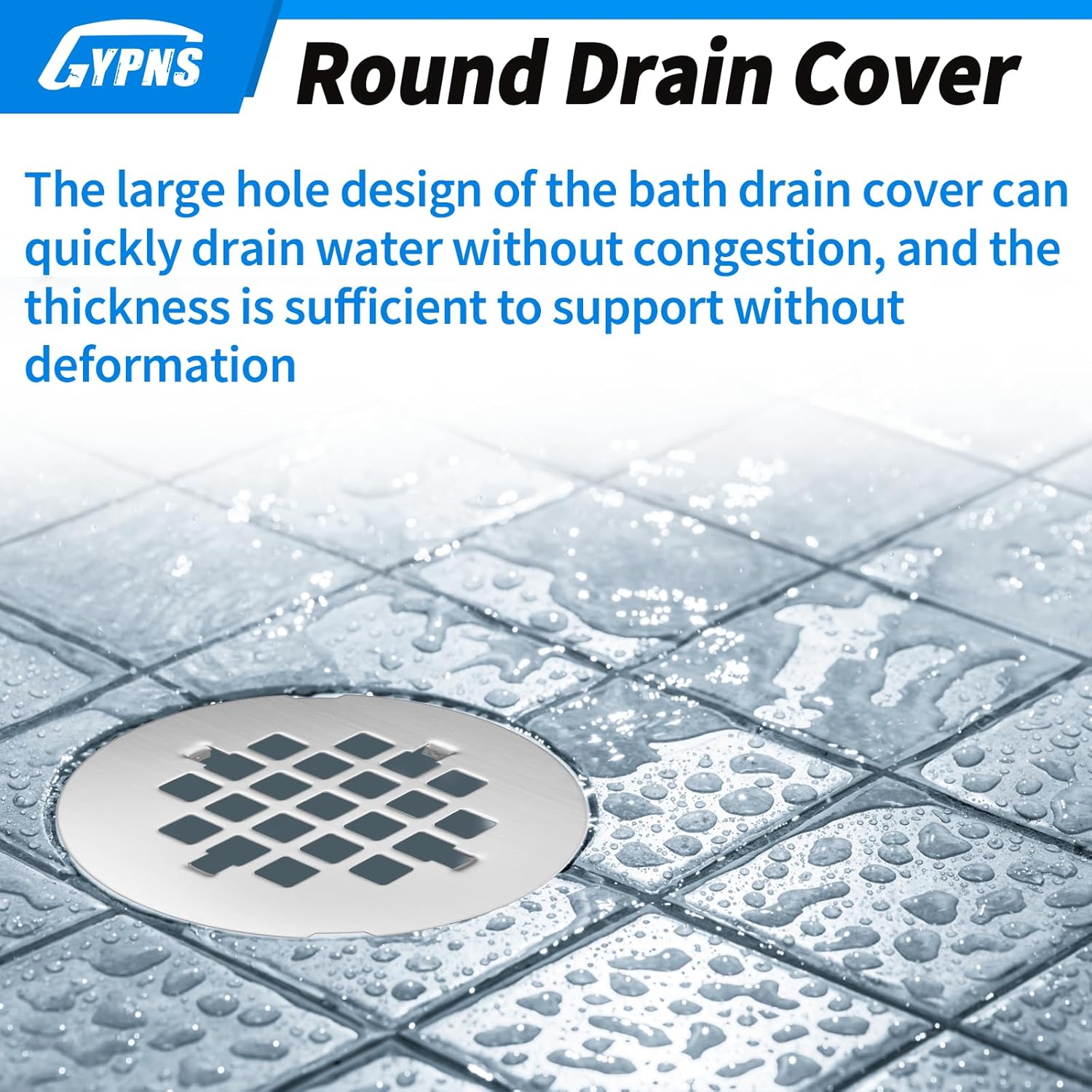 Chrome Plated Shower Drain Cover 4-14 Round 2 Pack