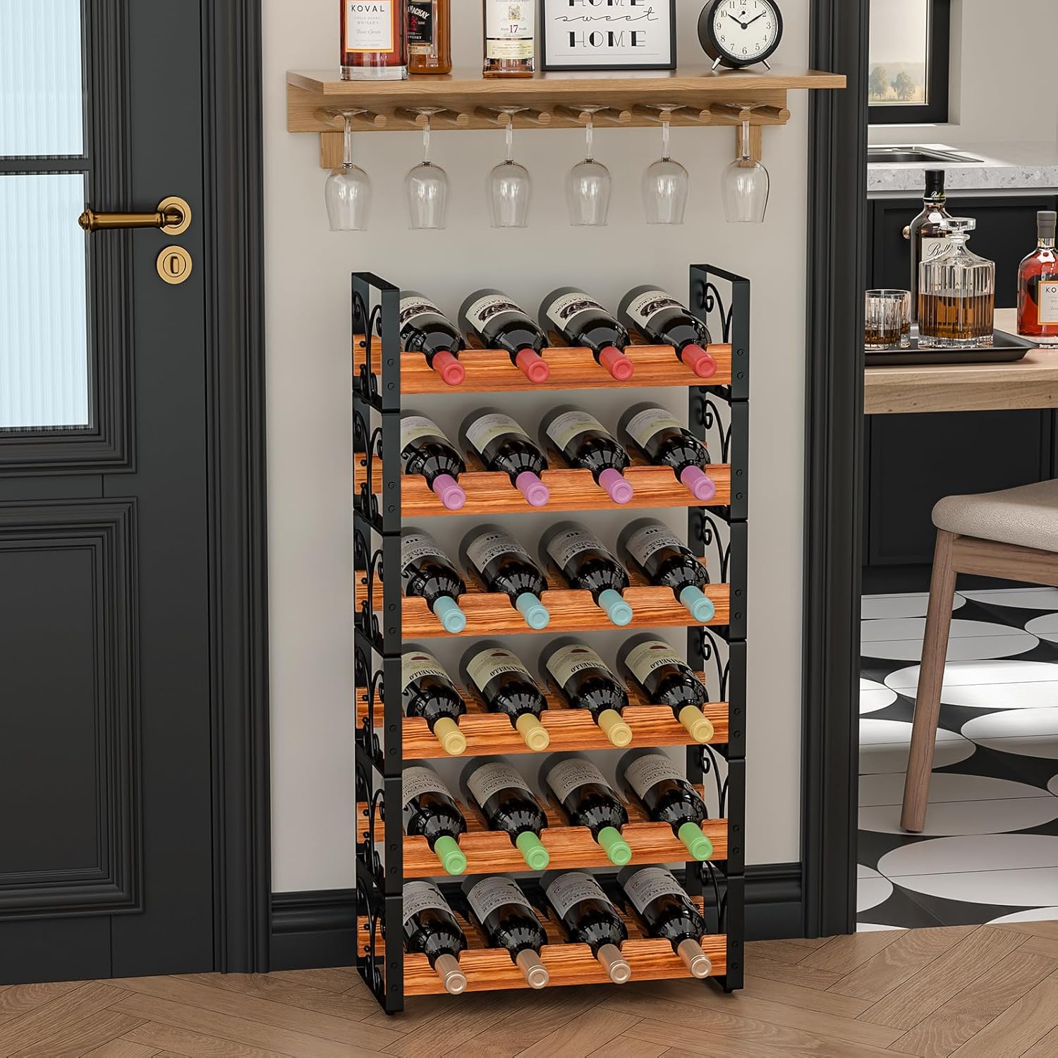 X-cosrack 6-Tier Freestanding Wine Rack with 24 Bottle Capacity