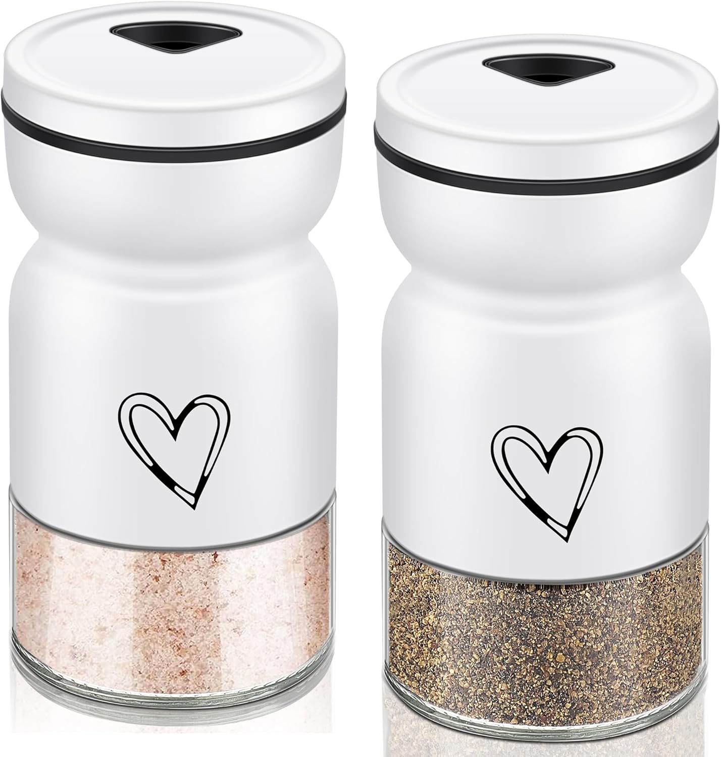 Stainless Steel Salt and Pepper Shakers Set with Adjustable Pour Holes