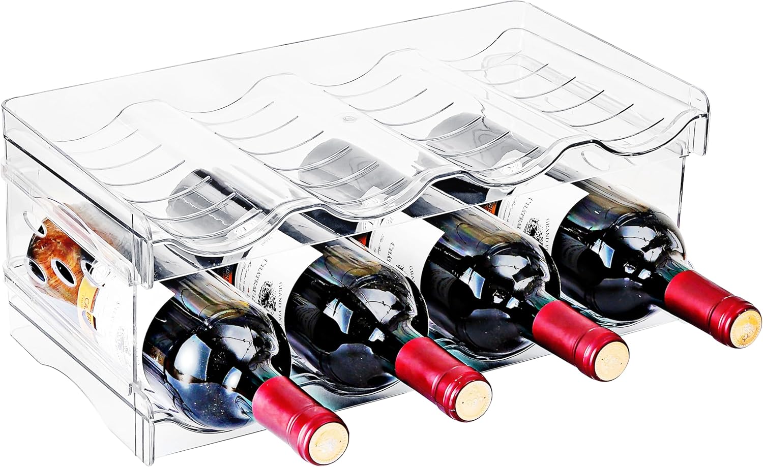 Baosia Stackable Wine Rack for 8 Bottles 2 Tiers