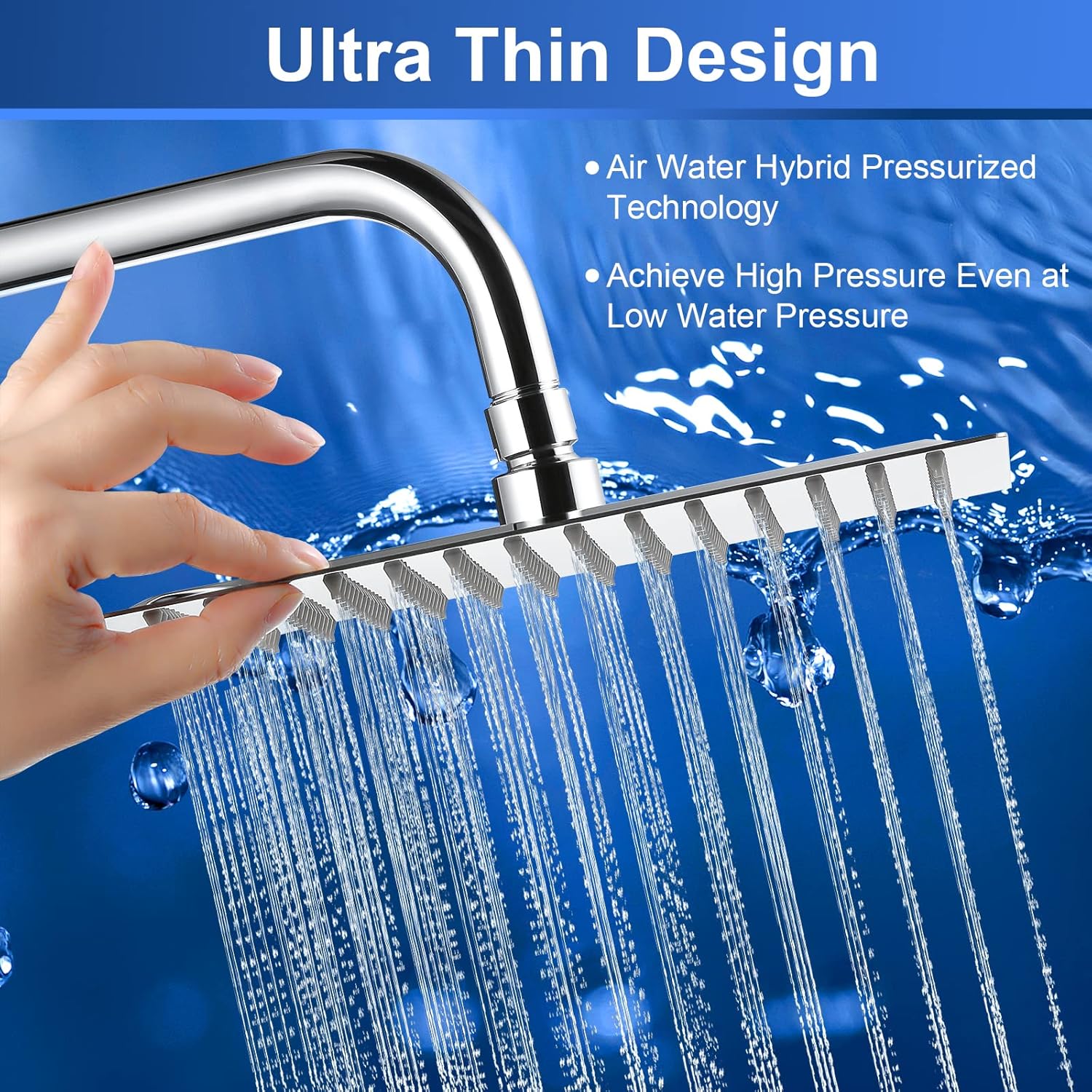 Aiscsc 10 Inch Rain Shower Head 304 Stainless Steel