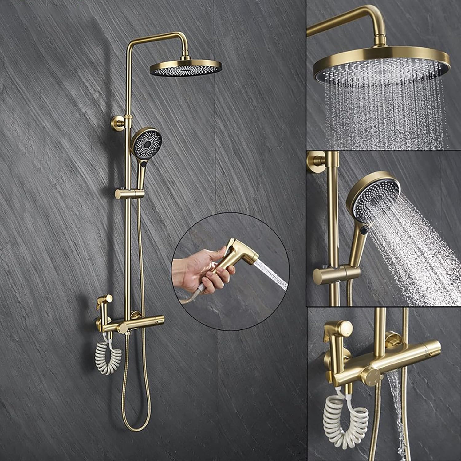 Thermostatic Shower System with Tub Spout and 3 Spray Modes