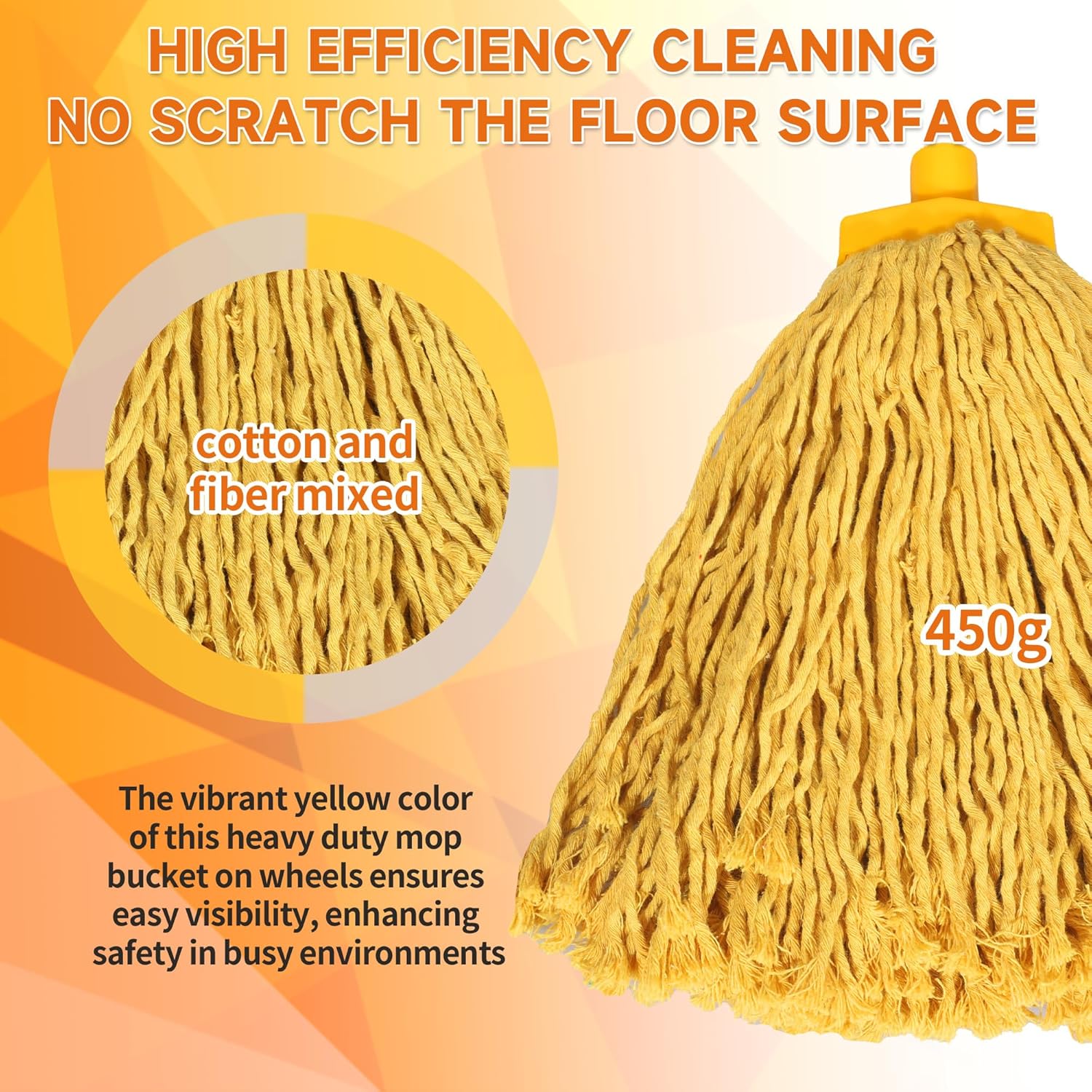 Wajeehaa 22 Qt Mop Bucket with Wringer and Cotton Mop