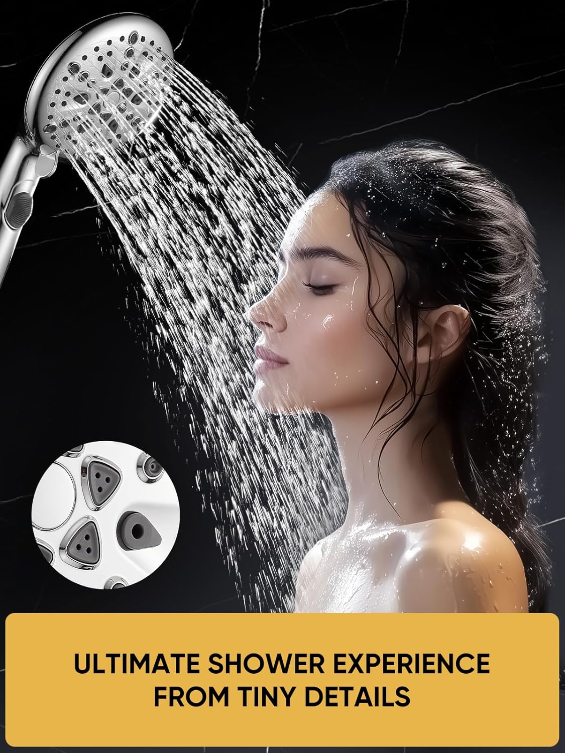 Cobbe 9 Functions Handheld Shower Head with Chrome Finish