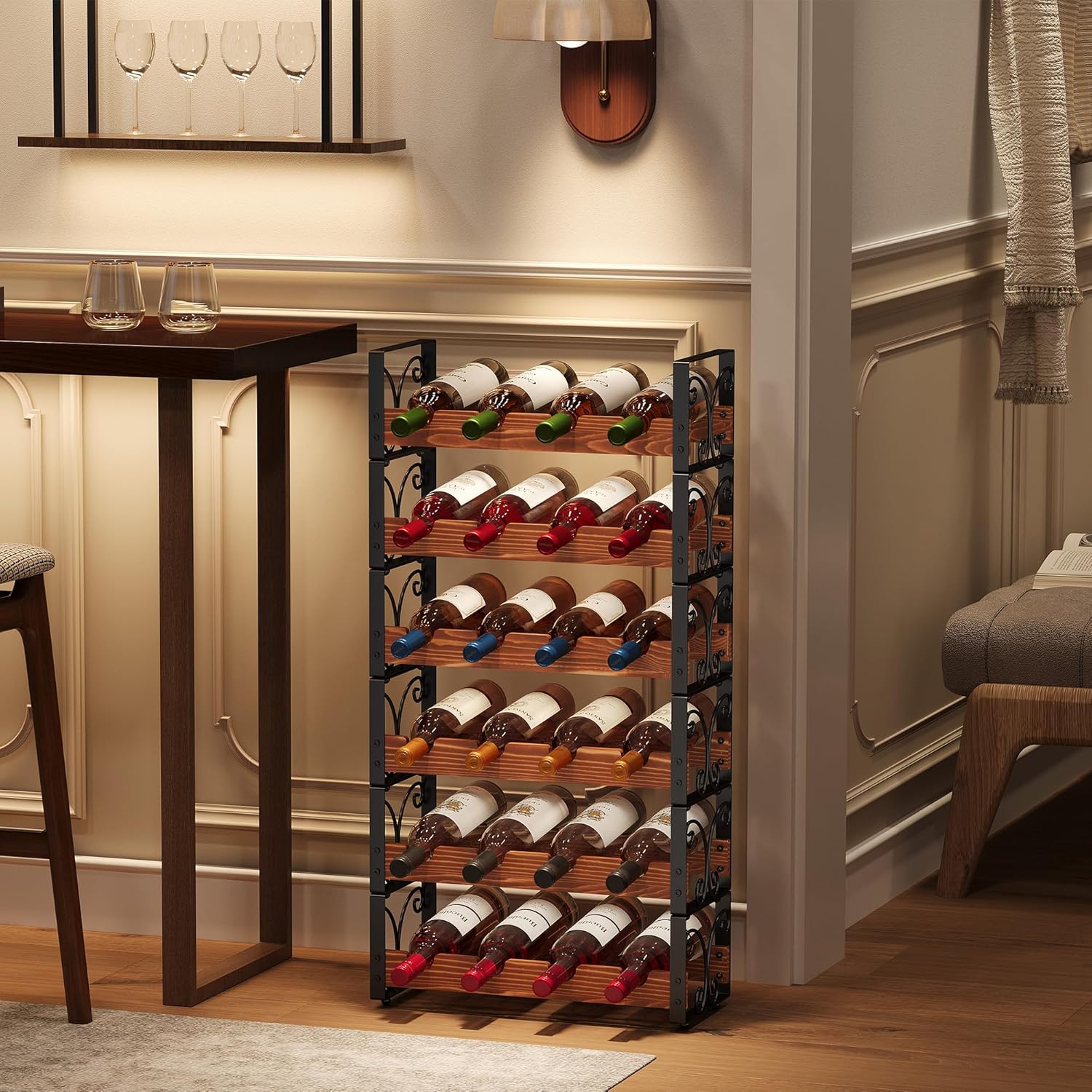 X-cosrack 4 Tier Stackable Wine Rack with Patent Design