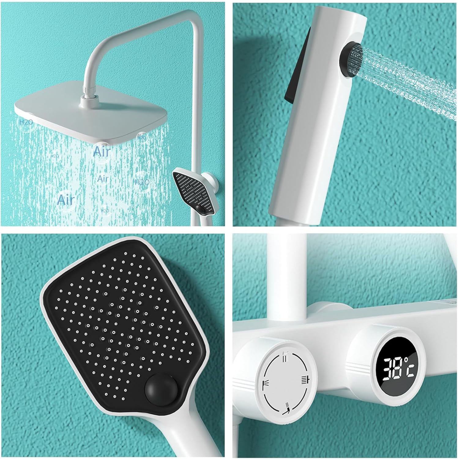 Digital Display Shower Faucet Set with 4 Functions 1