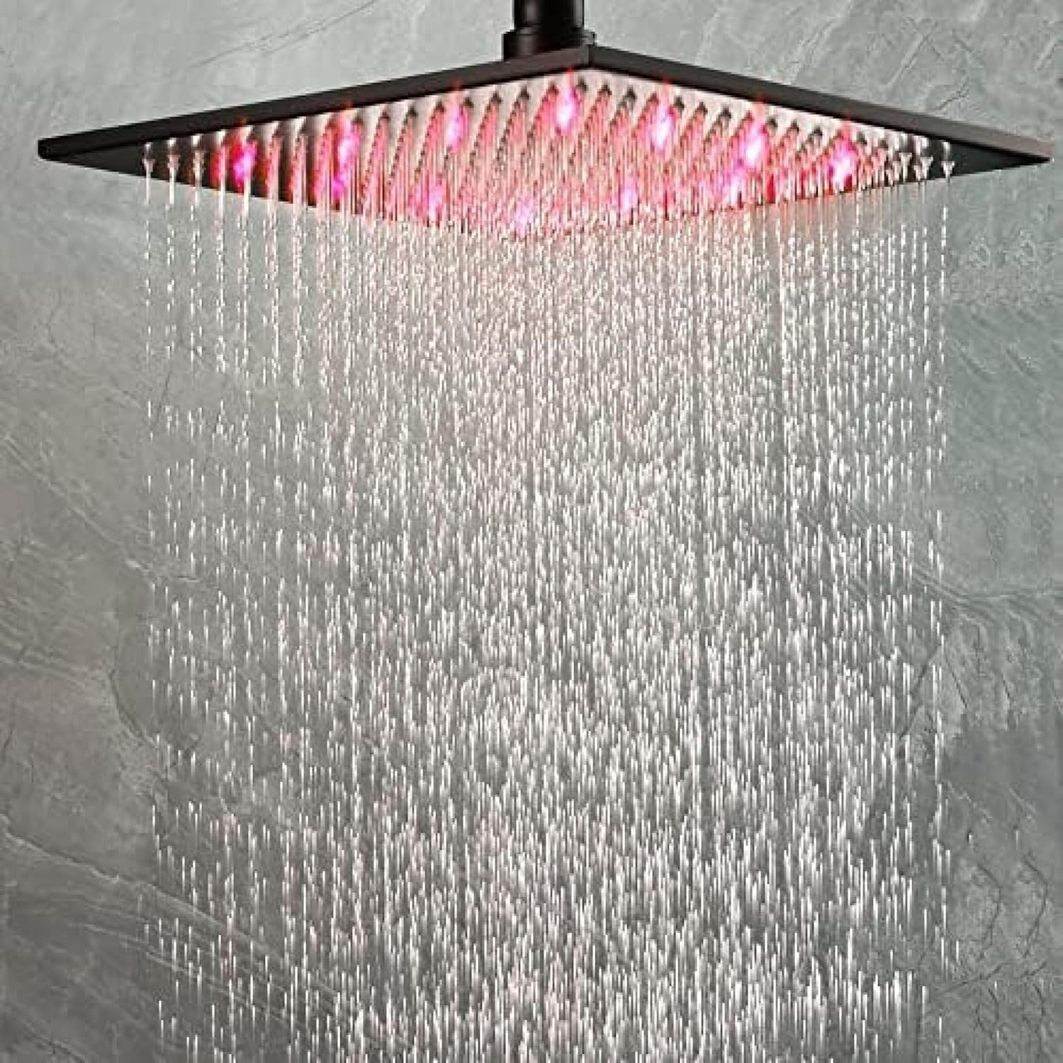 TECKI Thermostatic Shower Set with LED Rainfall and Massage