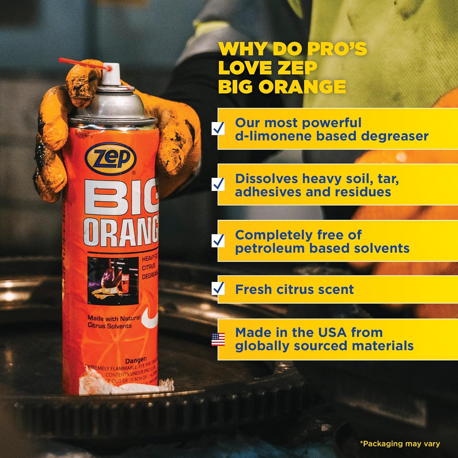 Zep Big Orange Heavy-Duty Citrus Degreaser - 15 oz Case Of 12 1