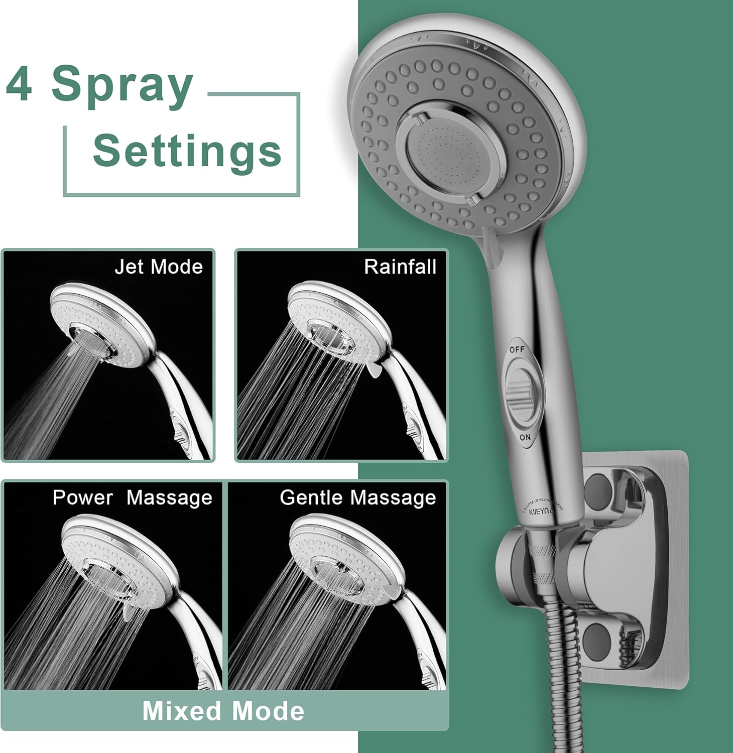 Klleyna Faucet Sprayer - Handheld Showerhead with 5 Adapters