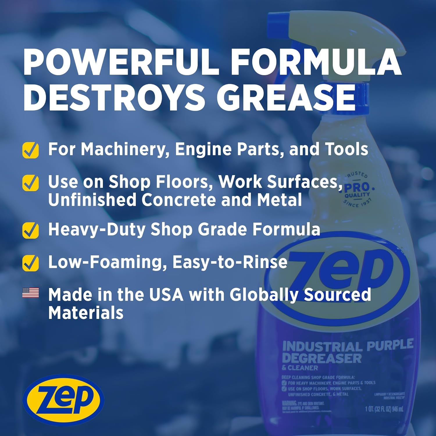 Zep Industrial Purple Cleaner Degreaser 32 oz Case of 12