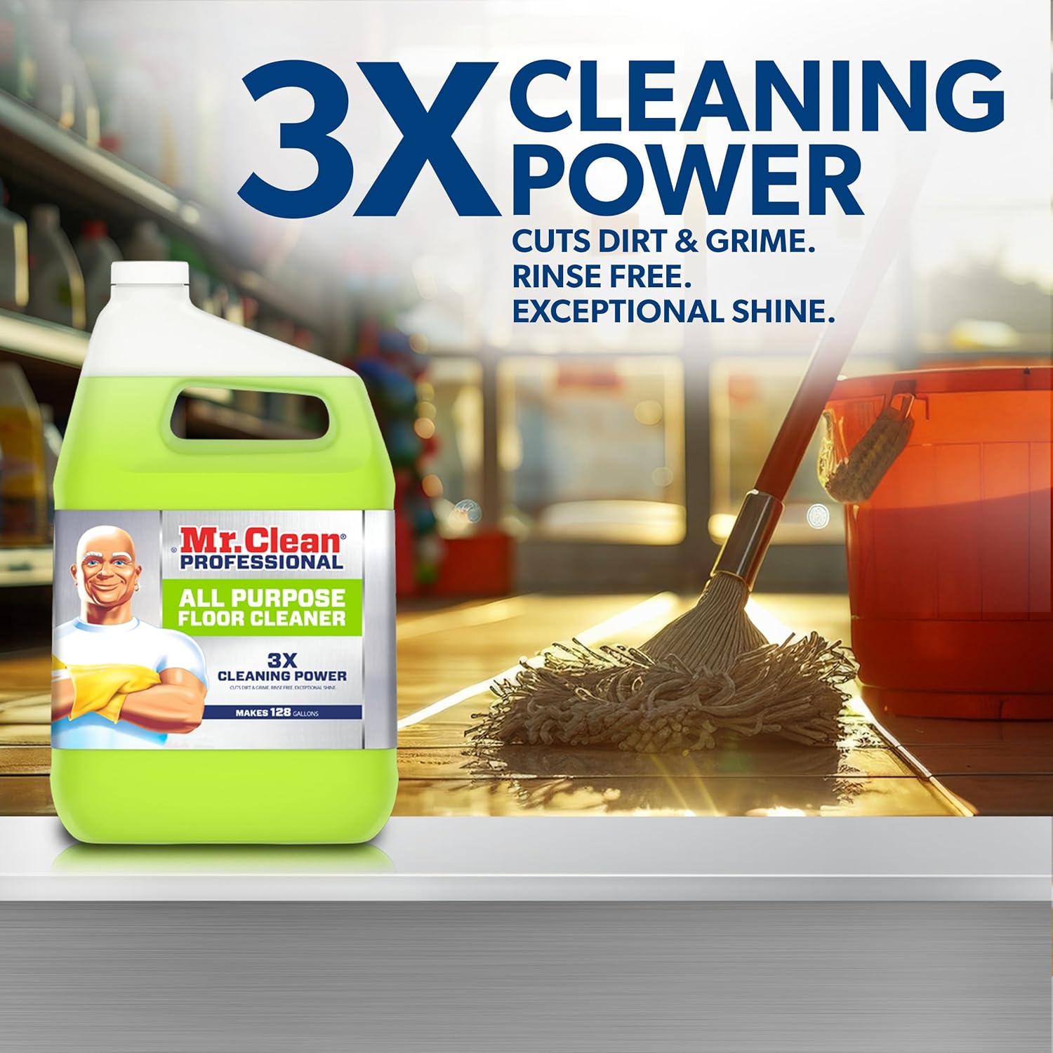 Mr Clean Professional Floor Cleaner 1 Gallon Case of 3
