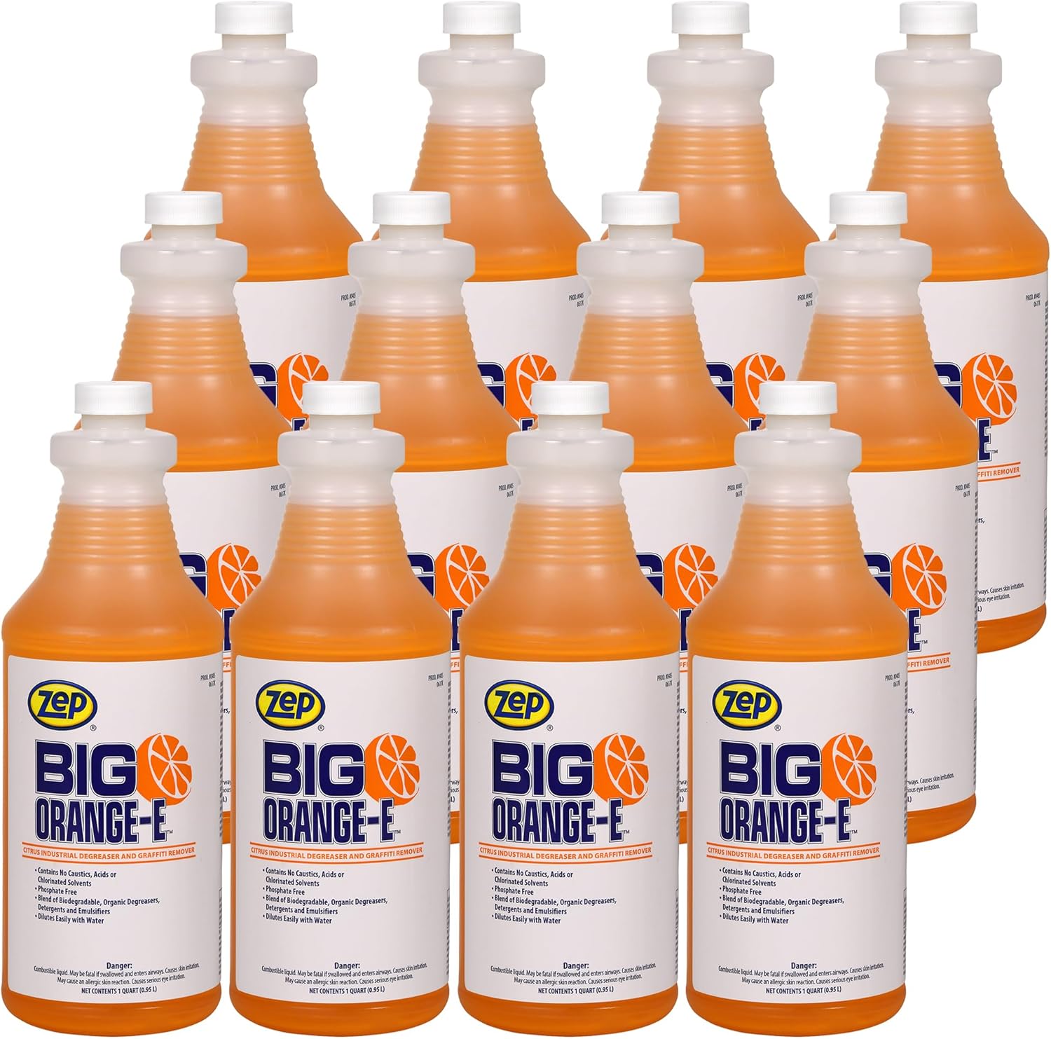 Zep Big Orange-E Citrus Industrial Degreaser 1 Quart Case of 12
