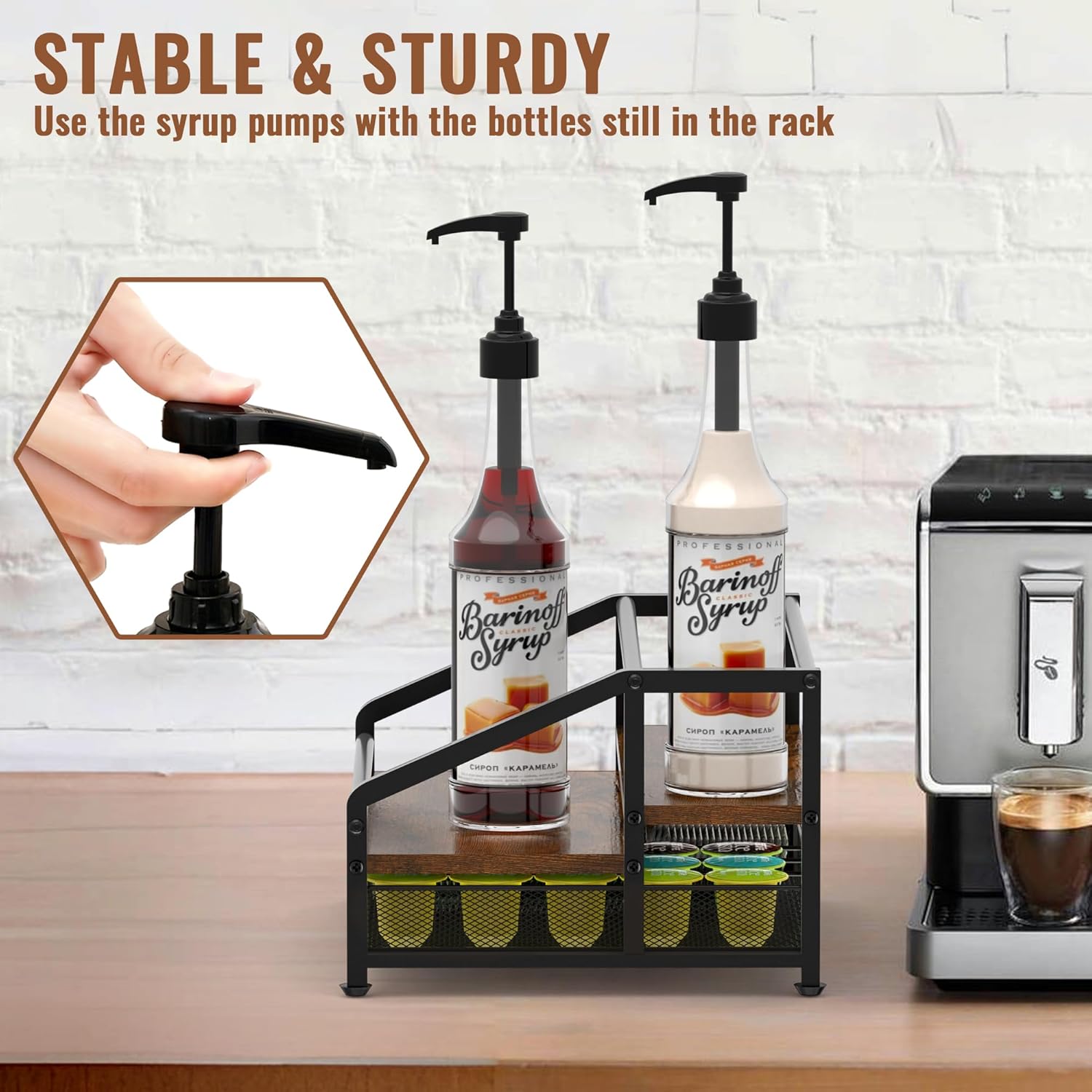 Alyoen 3-Tier Coffee Syrup Organizer Rack