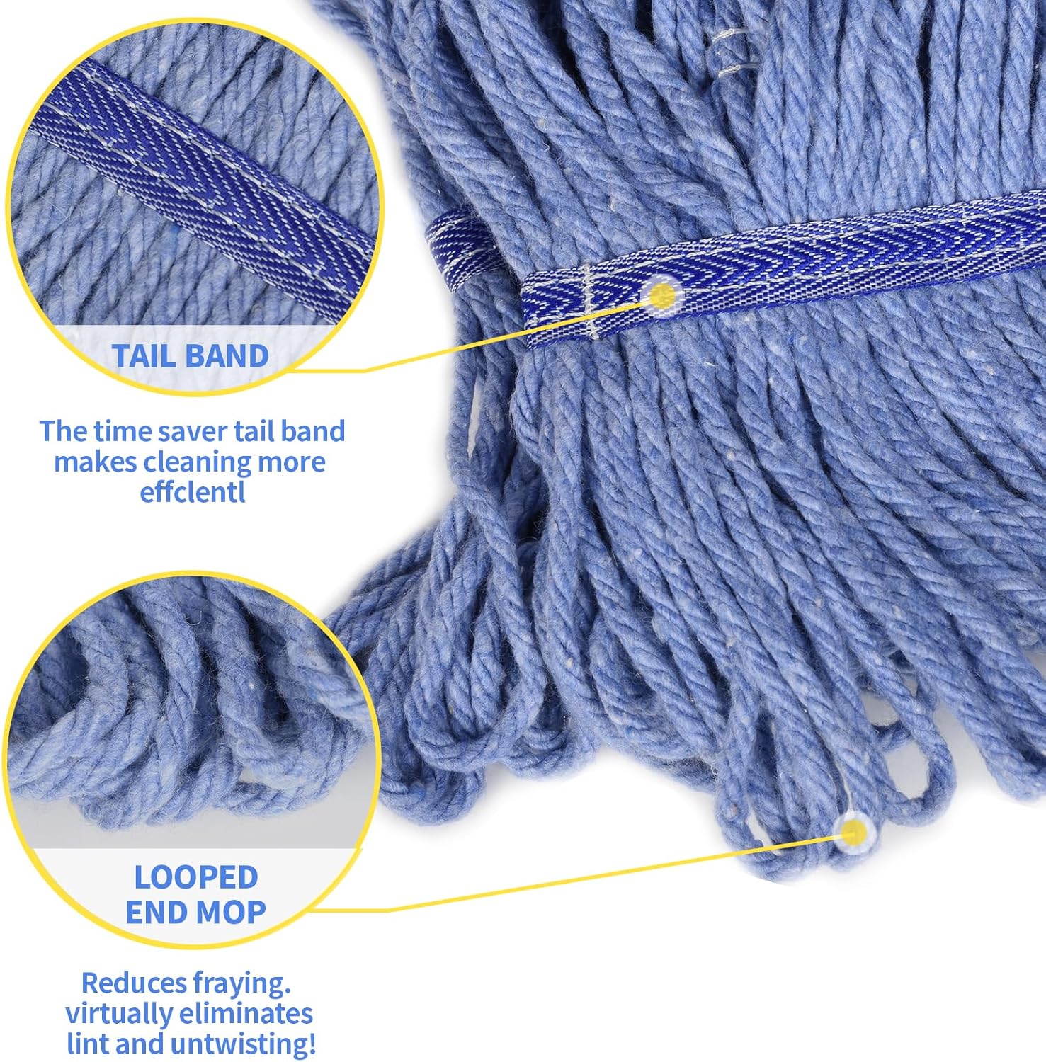 HiBaBy Heavy Duty Mop Head Replacement Pack of 4
