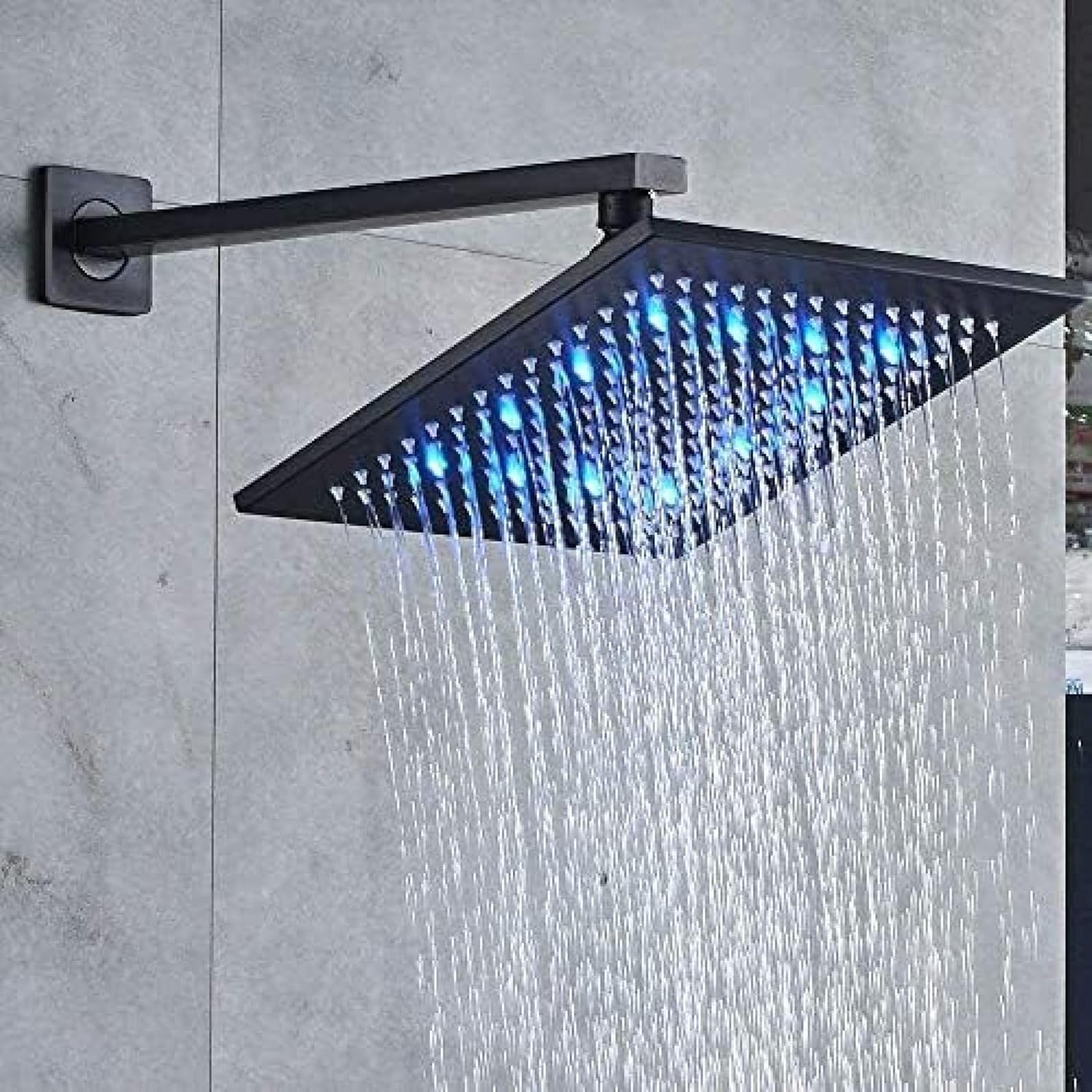 TECKI Thermostatic Shower Faucet System with LED Rainfall and Handheld Massage