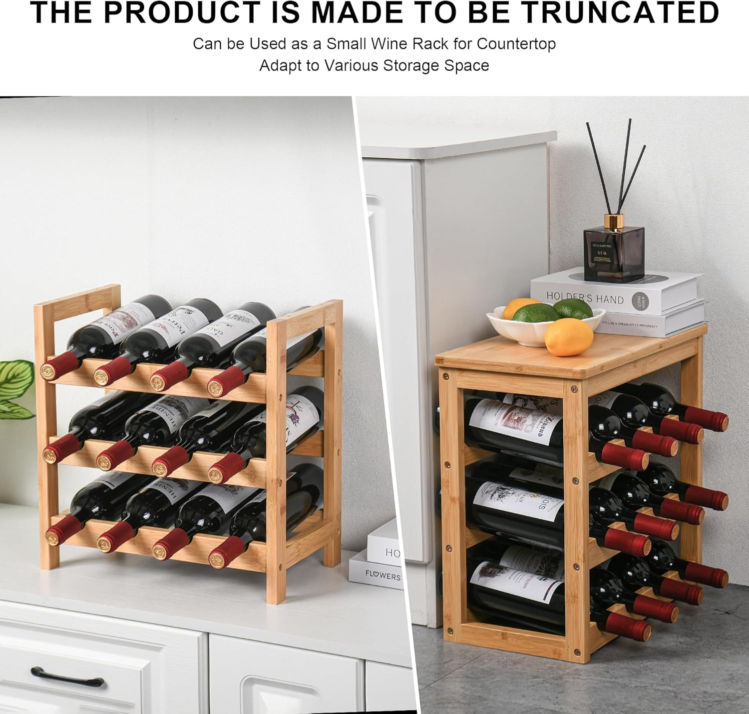 VASMIA 6-Tier Bamboo Wine Rack for 24 Bottles