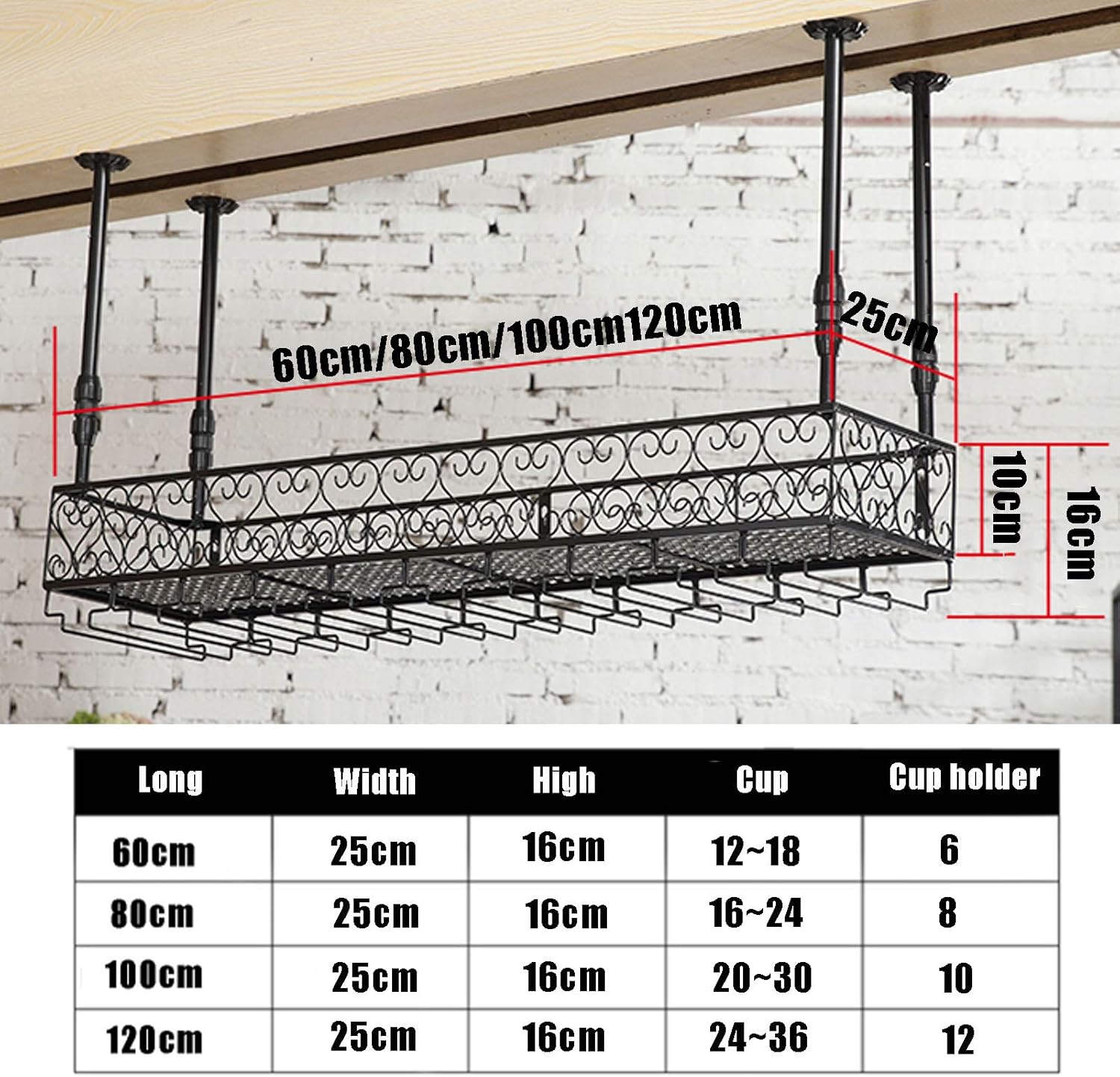 CGF- Wall-Mounted Wine Rack with Adjustable Shelves