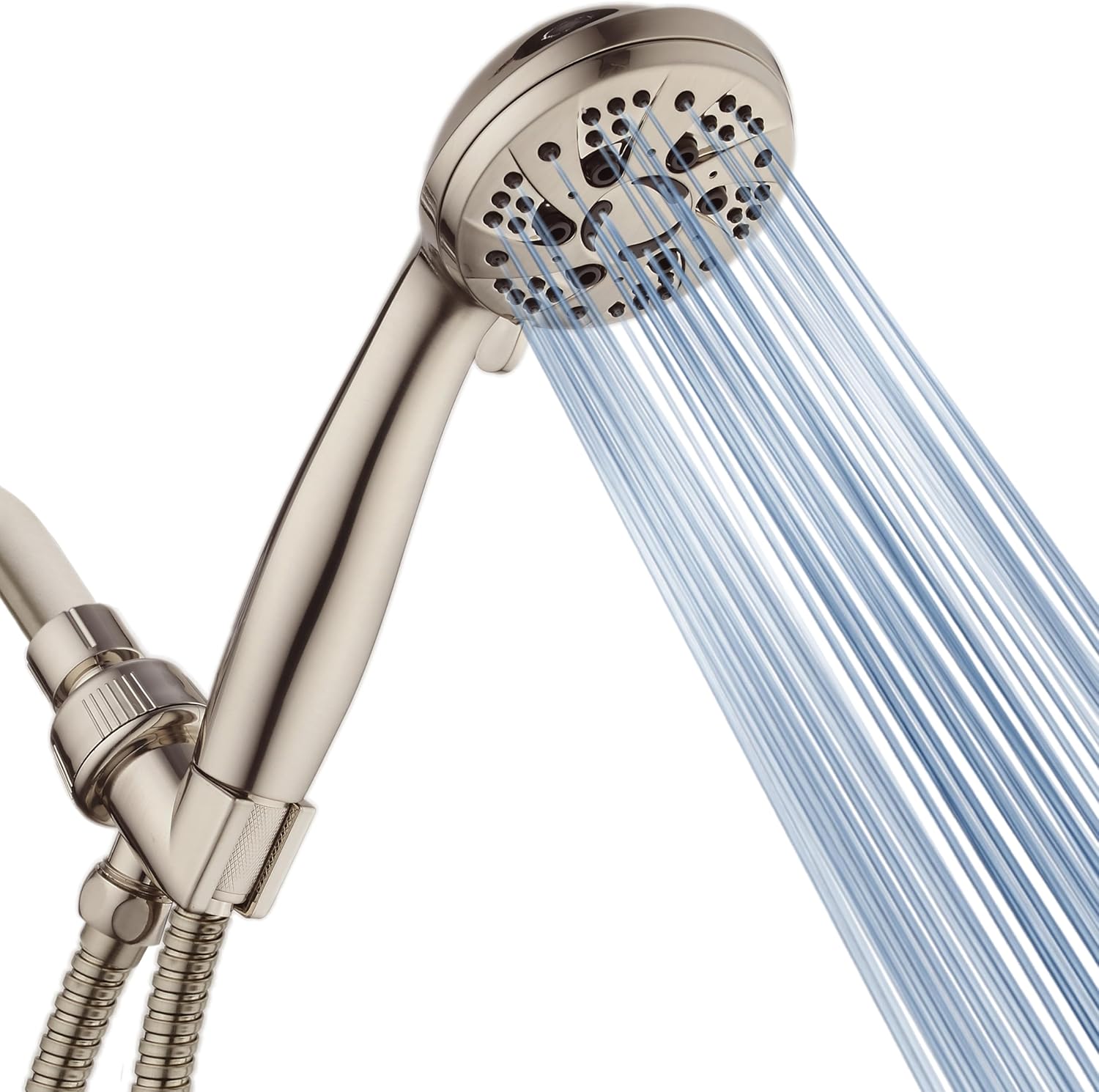 AquaDance 6-Setting Handheld Shower Head with Nickel Finish