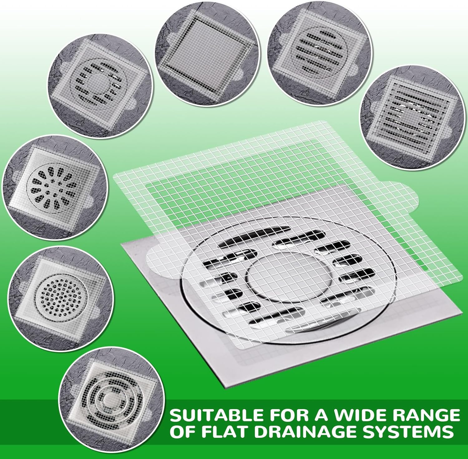 40 Pack Disposable Square Hair Catcher for Drains
