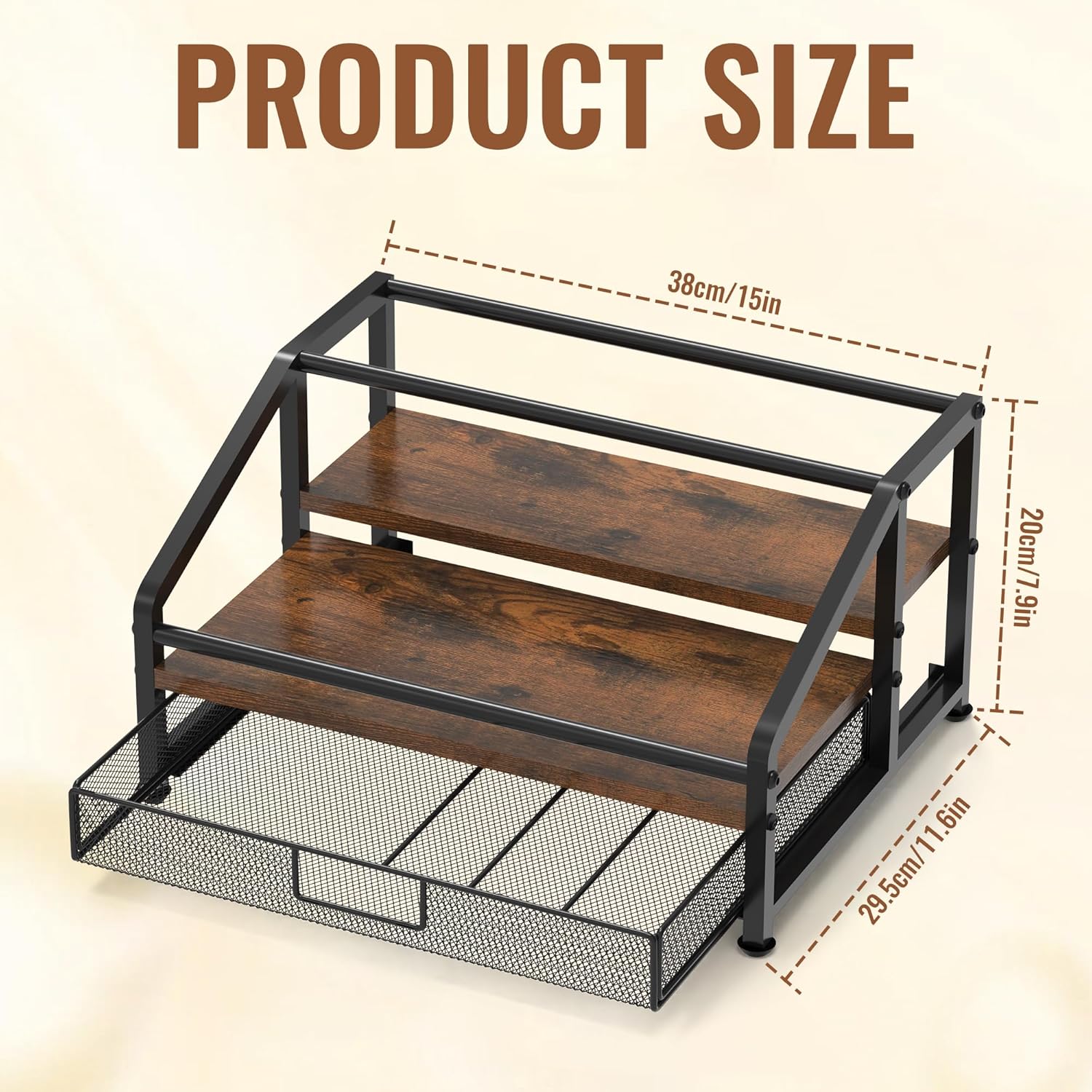 Alyoen 3-Tier Coffee Syrup Organizer Rack