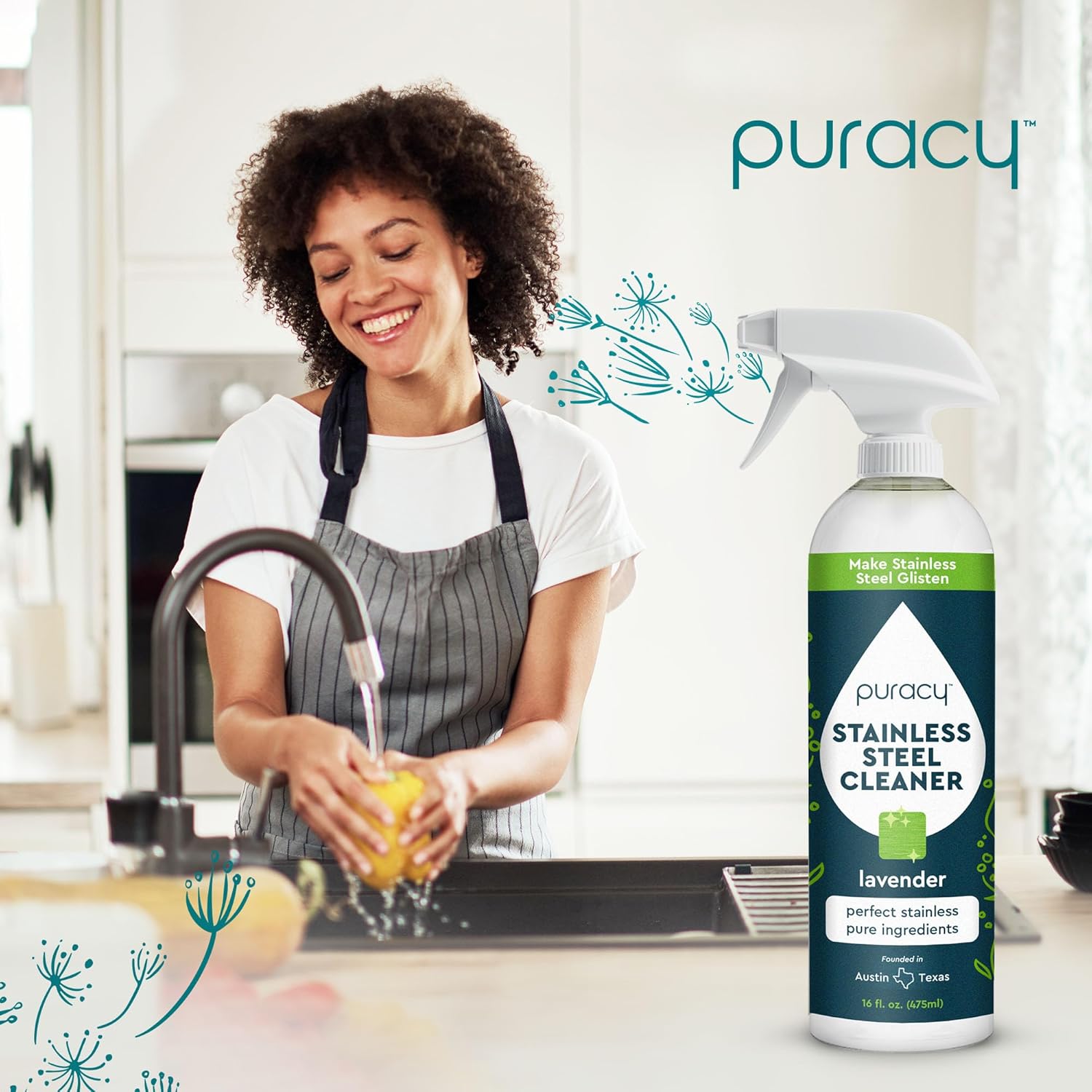 Puracy Stainless Steel Cleaner with Lavender Scent 1