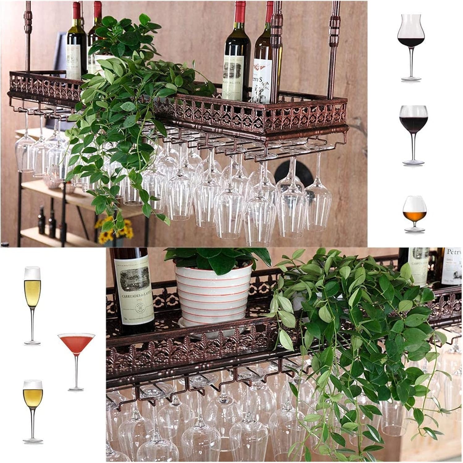 ALDEPO Wall-Mounted Wine Rack 24 Adjustable Metal