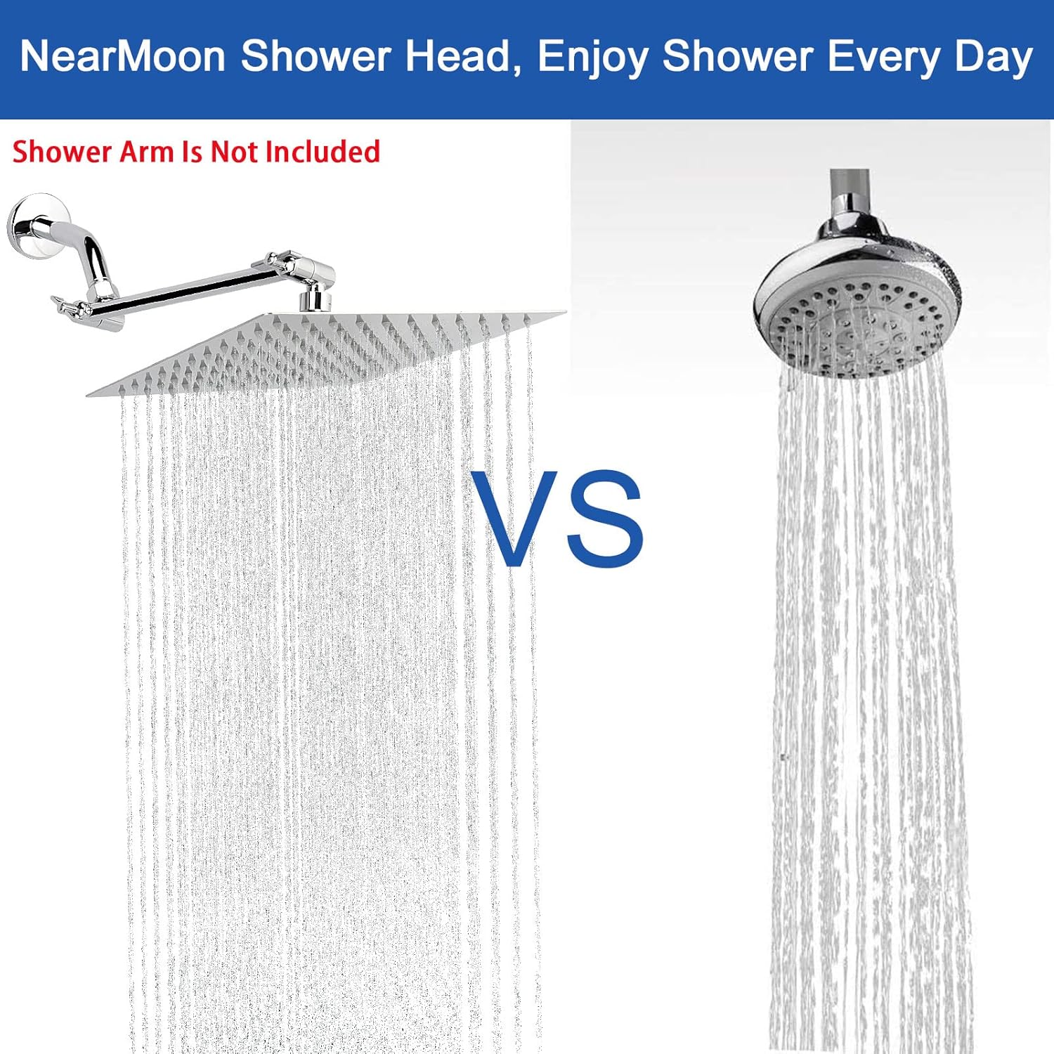 NearMoon 10 Inch Rain Shower Head with Chrome Finish 1