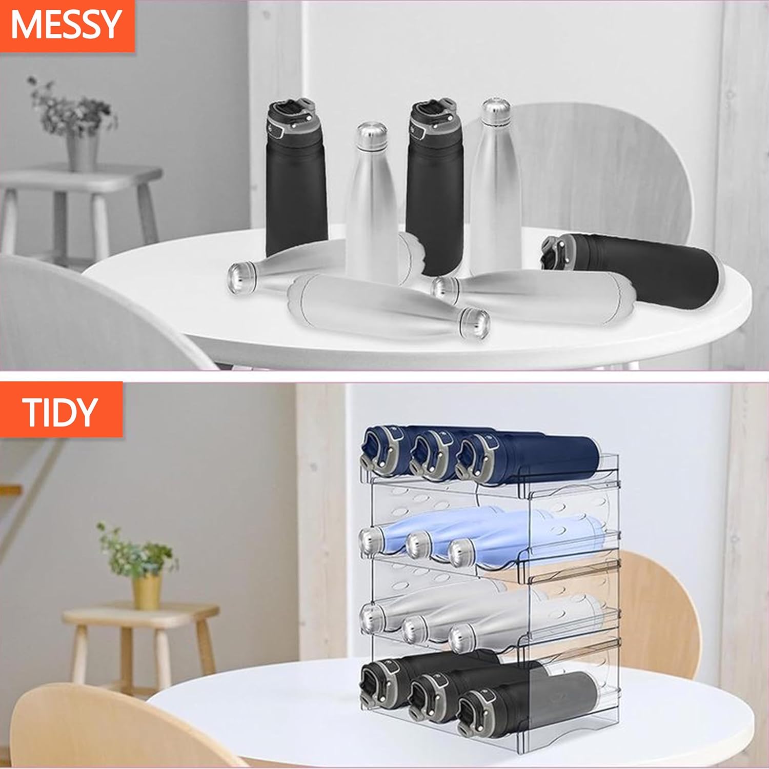 Baosia Stackable Wine Rack for 8 Bottles 2 Tiers