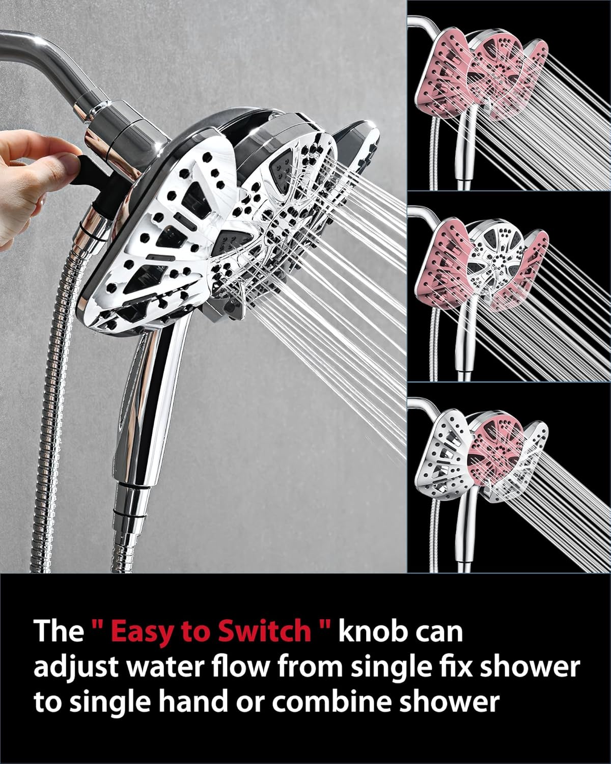 GRICH 2-in-1 Dual Shower Head with Handheld