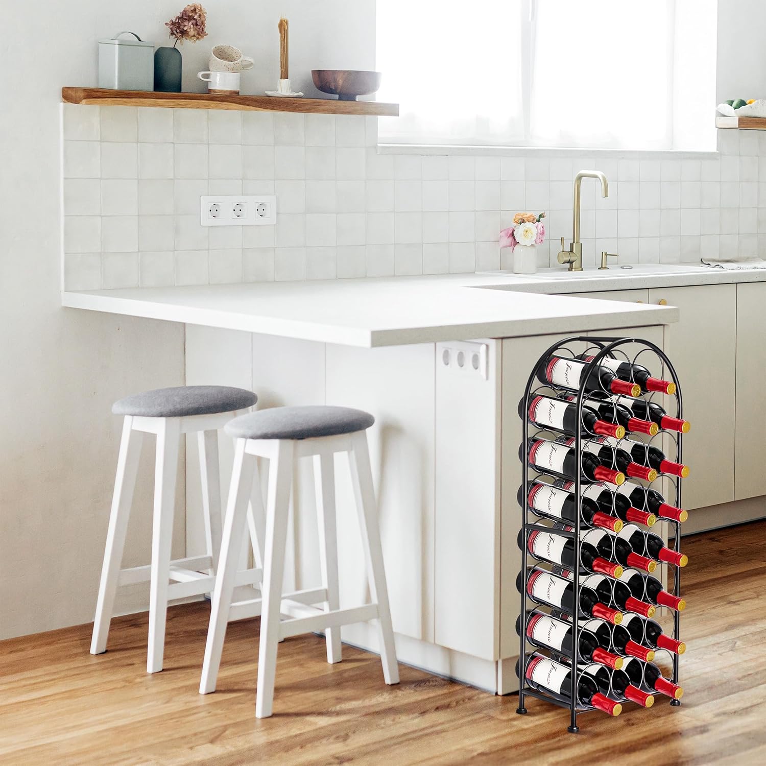 Sorbus Freestanding Wine Rack - 23 Bottle Storage