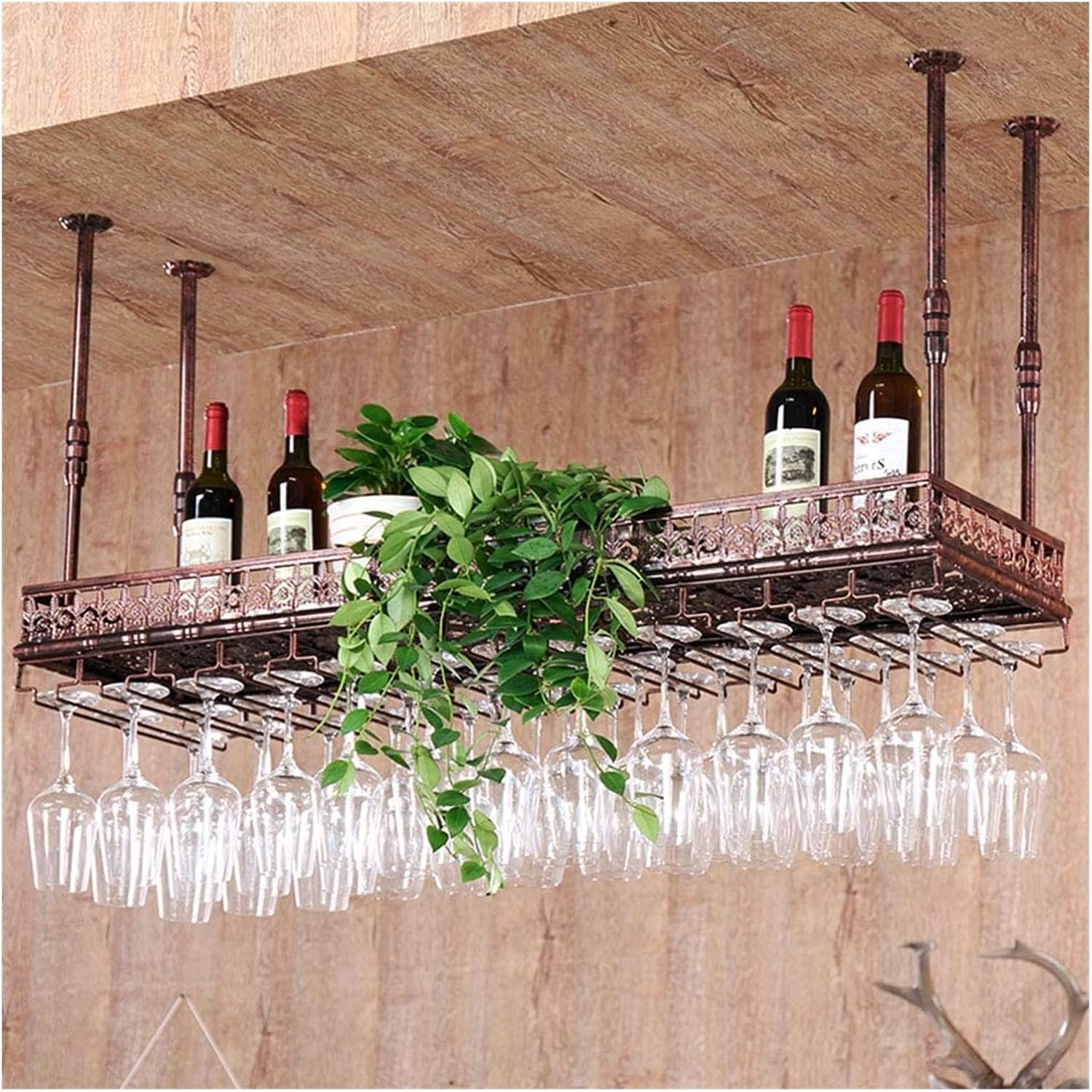 ALDEPO Wall-Mounted Wine Rack 24 Adjustable Metal