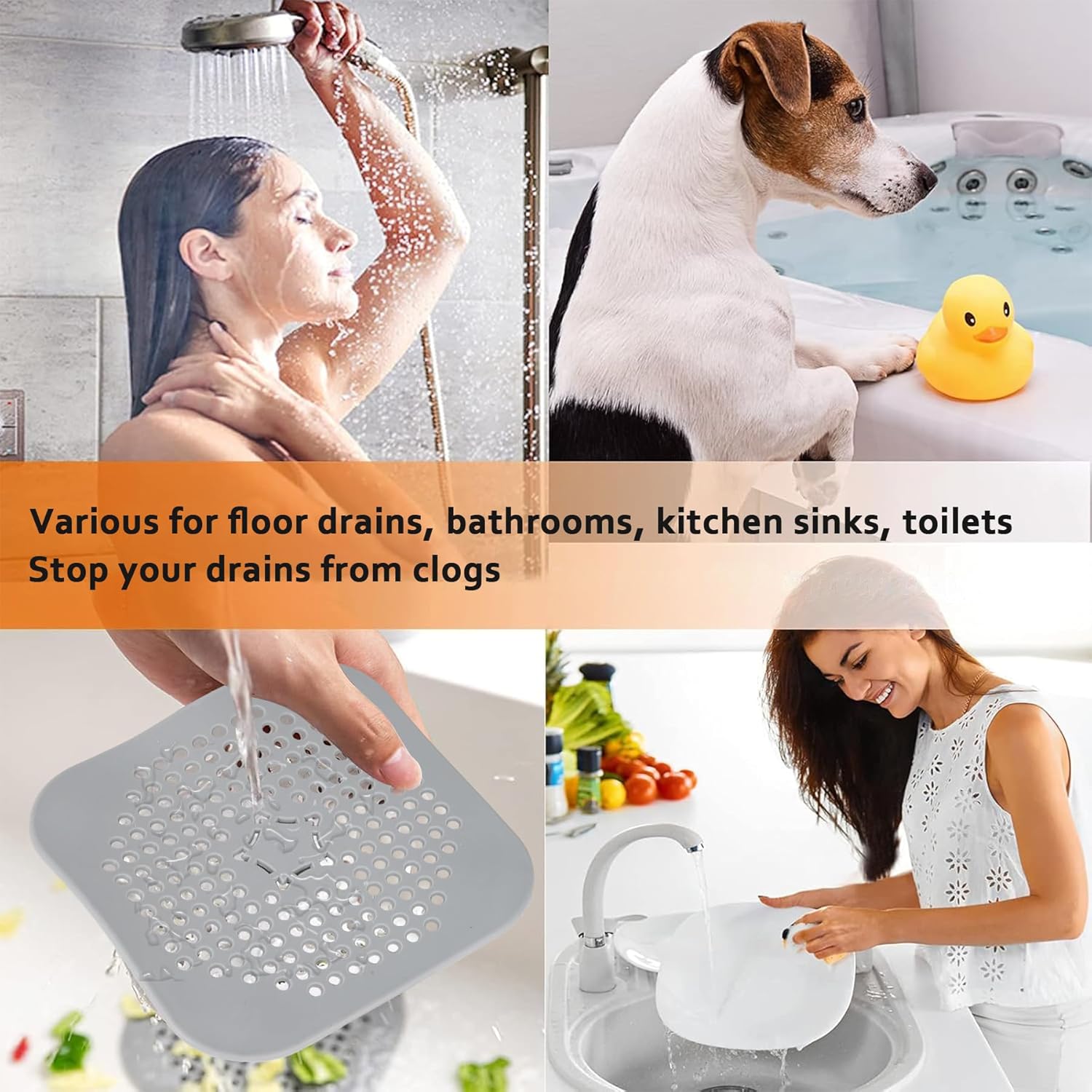 AHUONEL 4Pcs Drain Cleaner Tool Set Universal