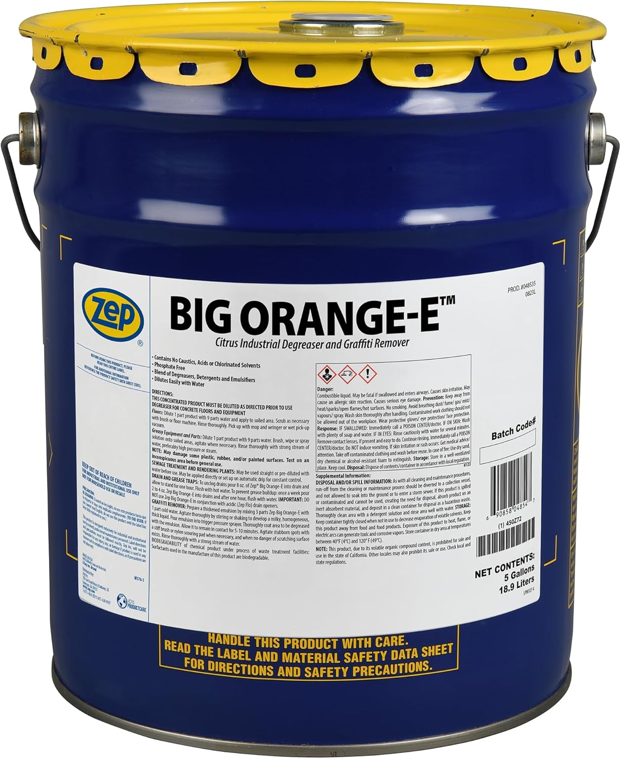 Zep Big Orange-E Heavy-Duty Citrus Degreaser 5 Gallon 1