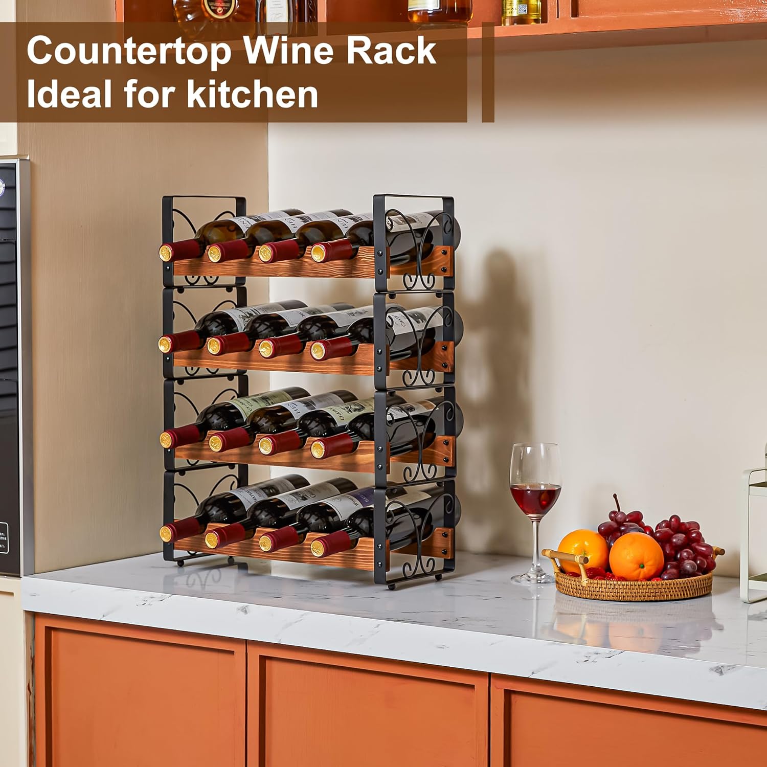 X-cosrack 4 Tier Stackable Wine Rack with Patent Design