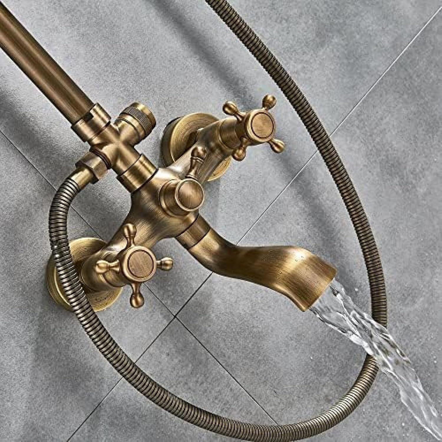 TECKI Rainfall Shower Faucet Set with 8 Inch Handheld Head