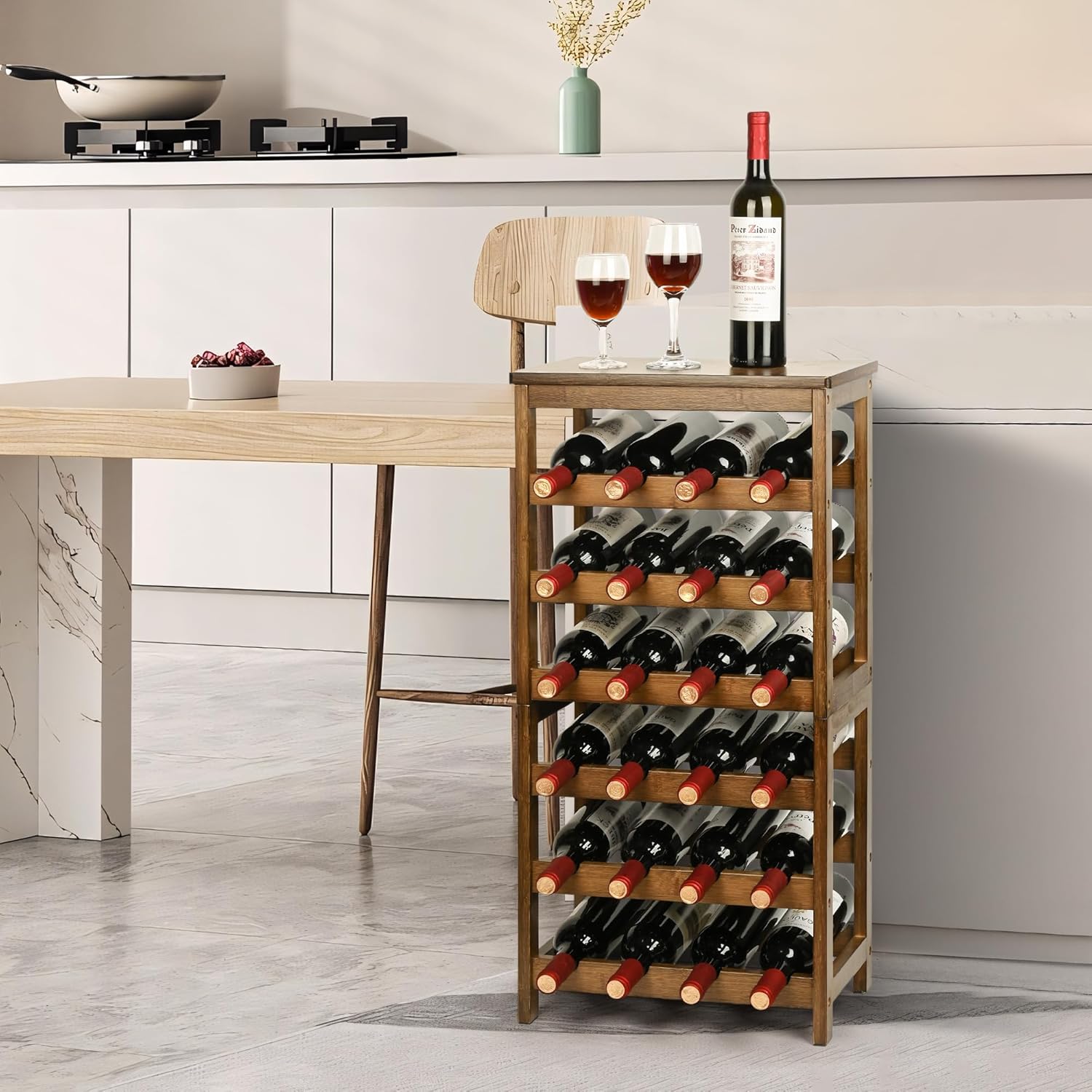 VASMIA 6-Tier Freestanding Bamboo Wine Rack 1