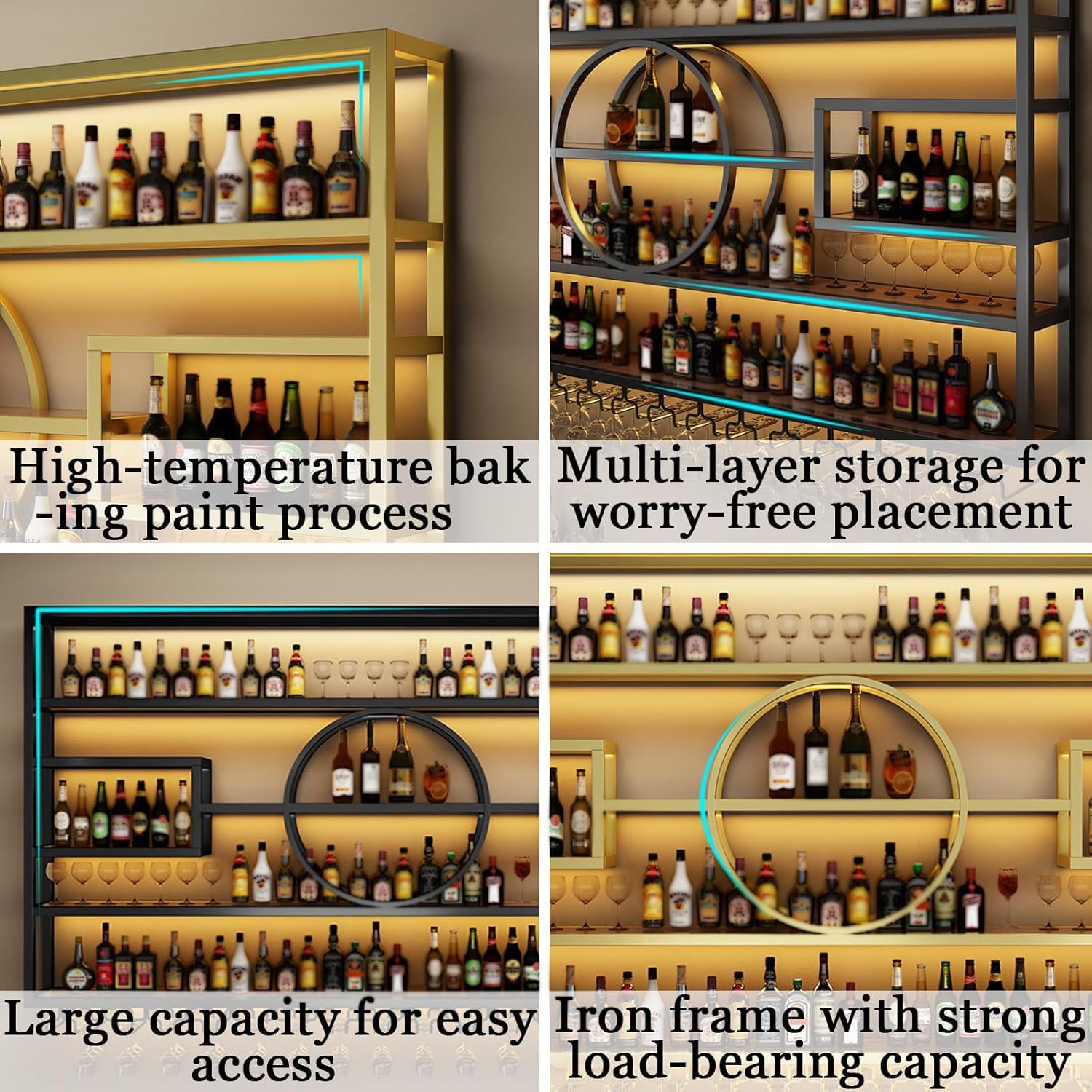 63 In Wall Mounted Wine Rack with Storage