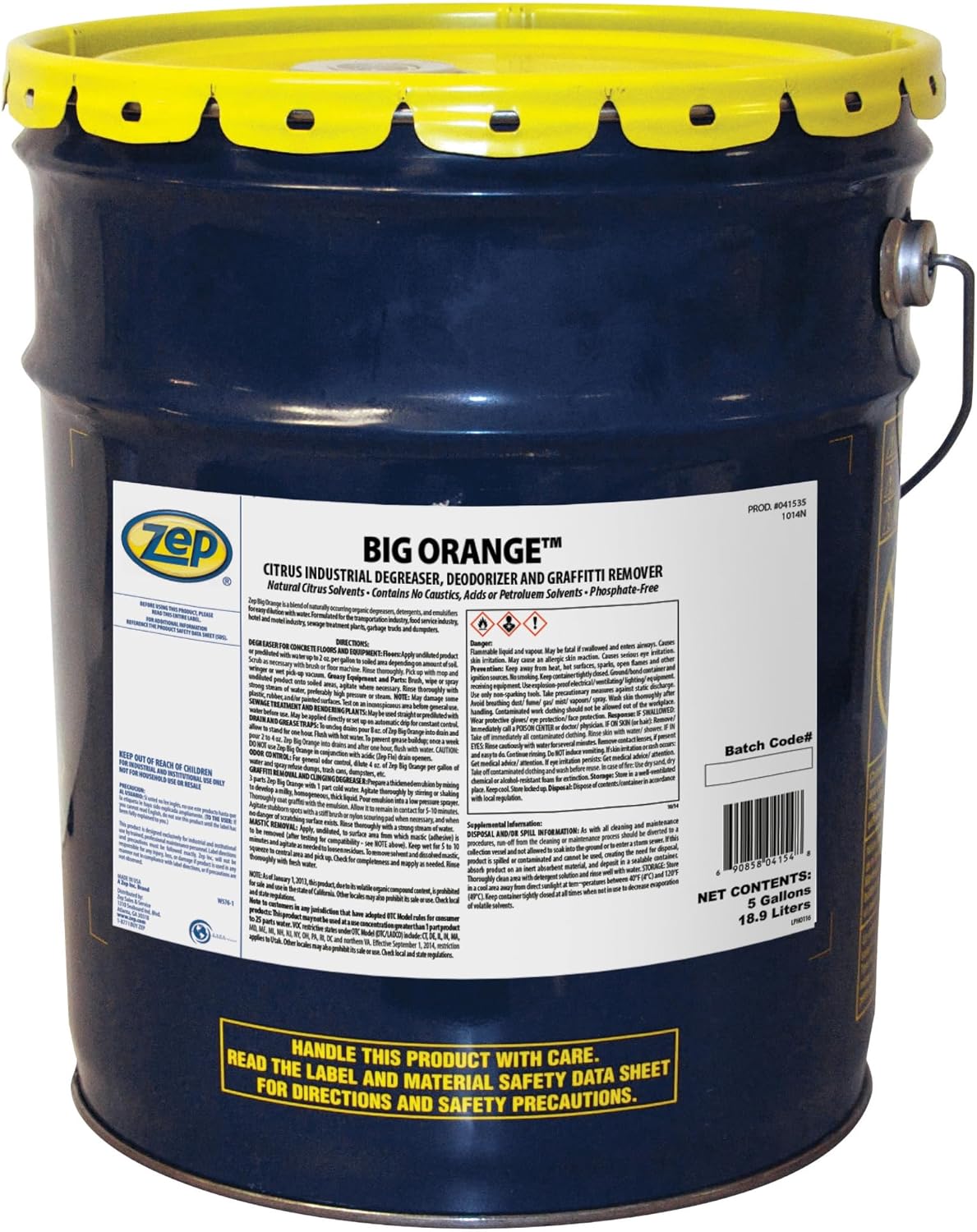 Zep Big Orange Heavy Duty Citrus Degreaser 5 Gallon