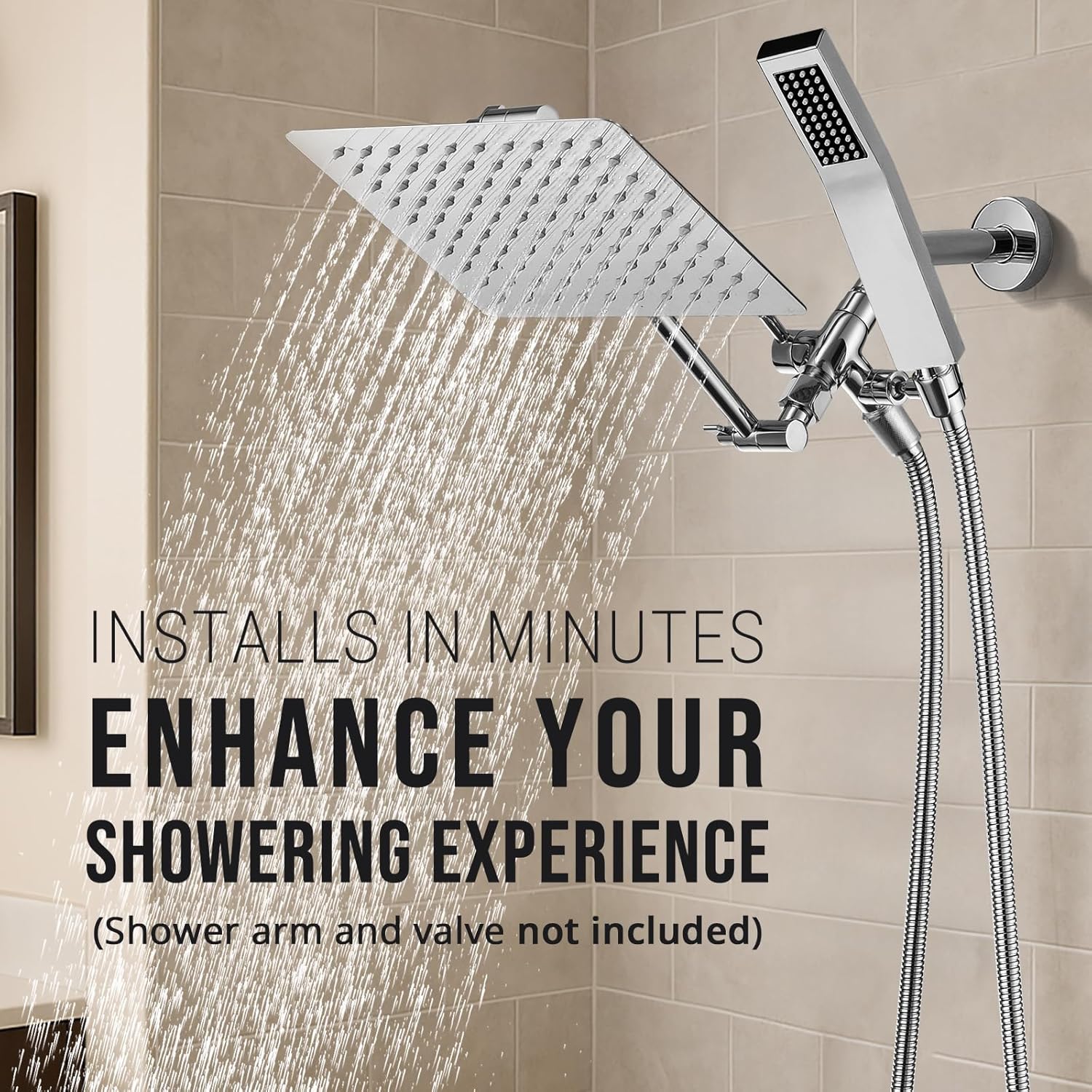 G Promise All Metal 10 Inch Dual Shower Head Set
