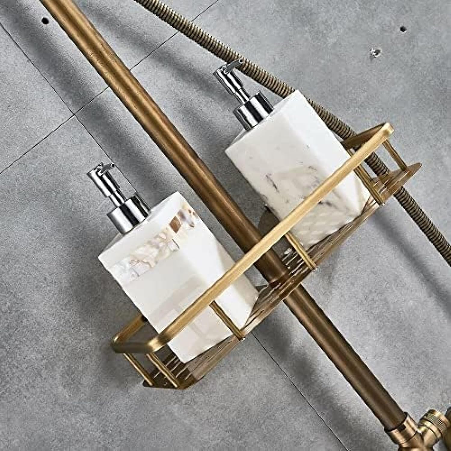 TECKI Rainfall Shower Faucet Set with 8 Inch Handheld Head