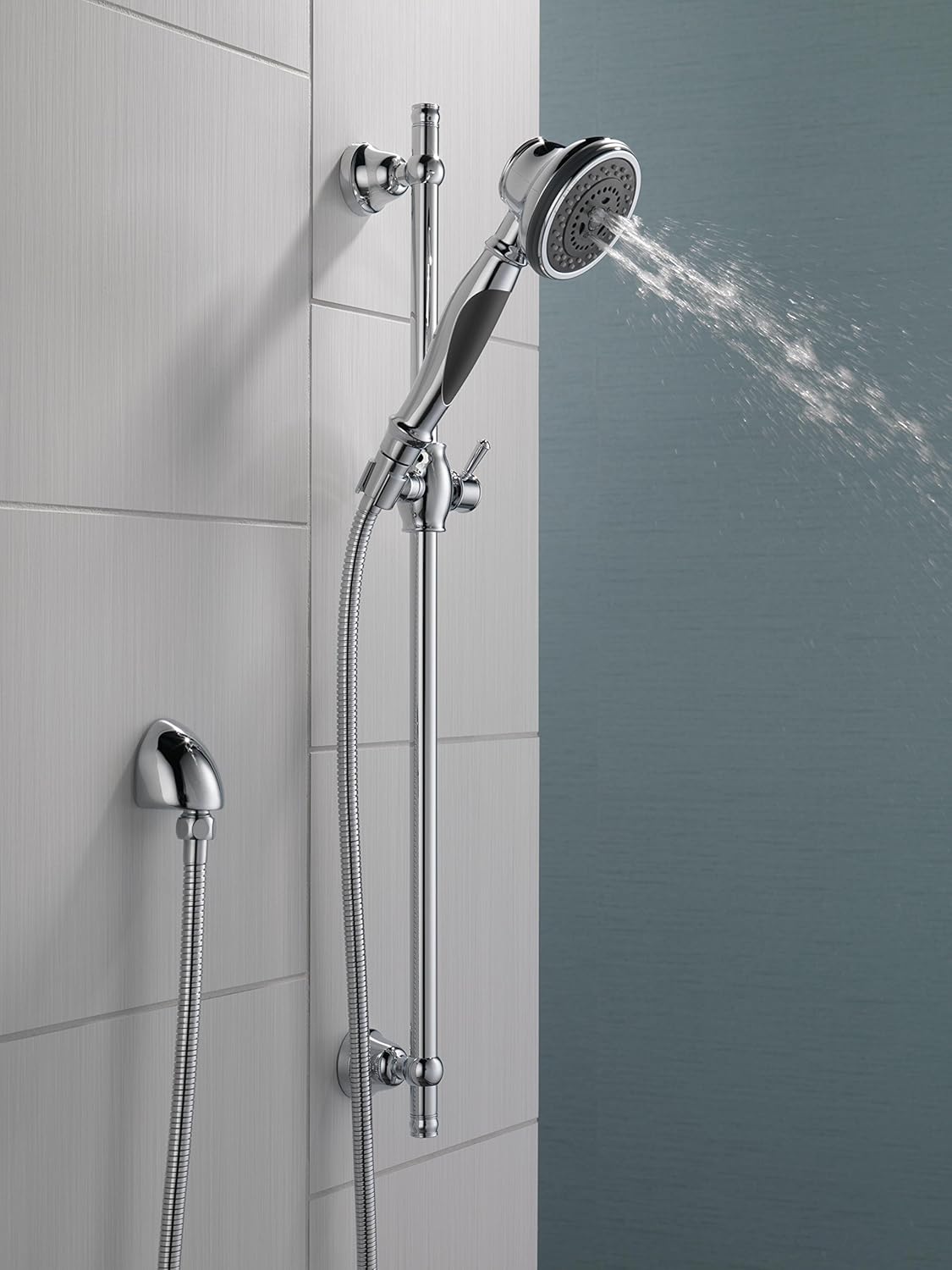 Delta Faucet 57021 Slide Bar Handshake Showerhead Chrome 4 Settings