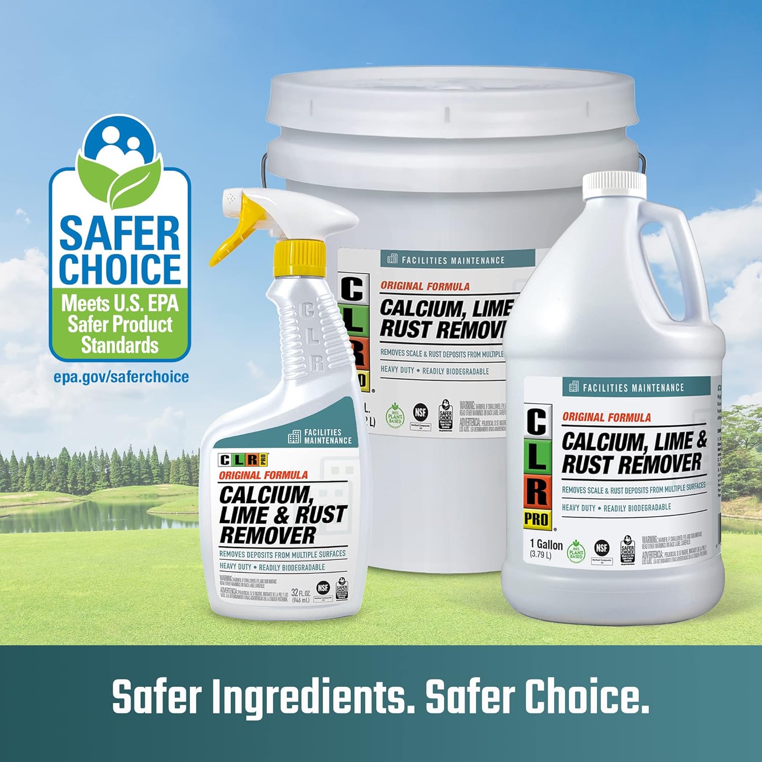 CLR PRO Calcium Lime Rust Remover 1 Gallon Pack of 2 1