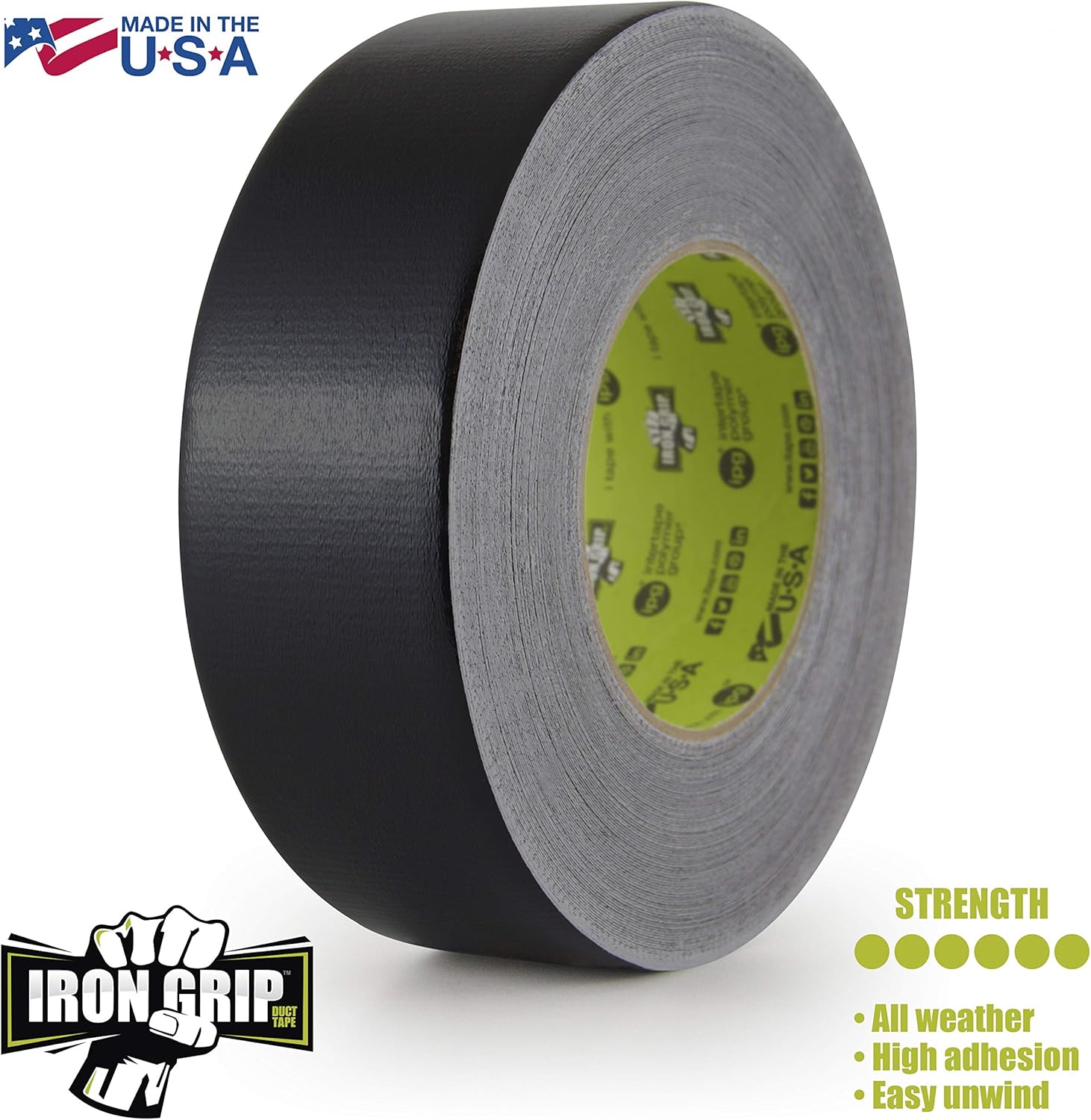 IPG Iron Grip Heavy Duty Duct Tape 188 x 35 yd Black