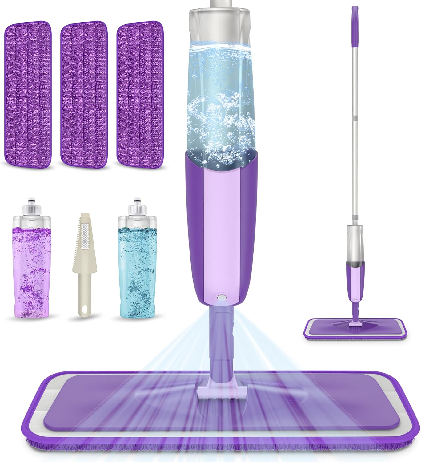 MEXERRIS Spray Mop with 3 Pads Refills for Wood Floor Cleaning