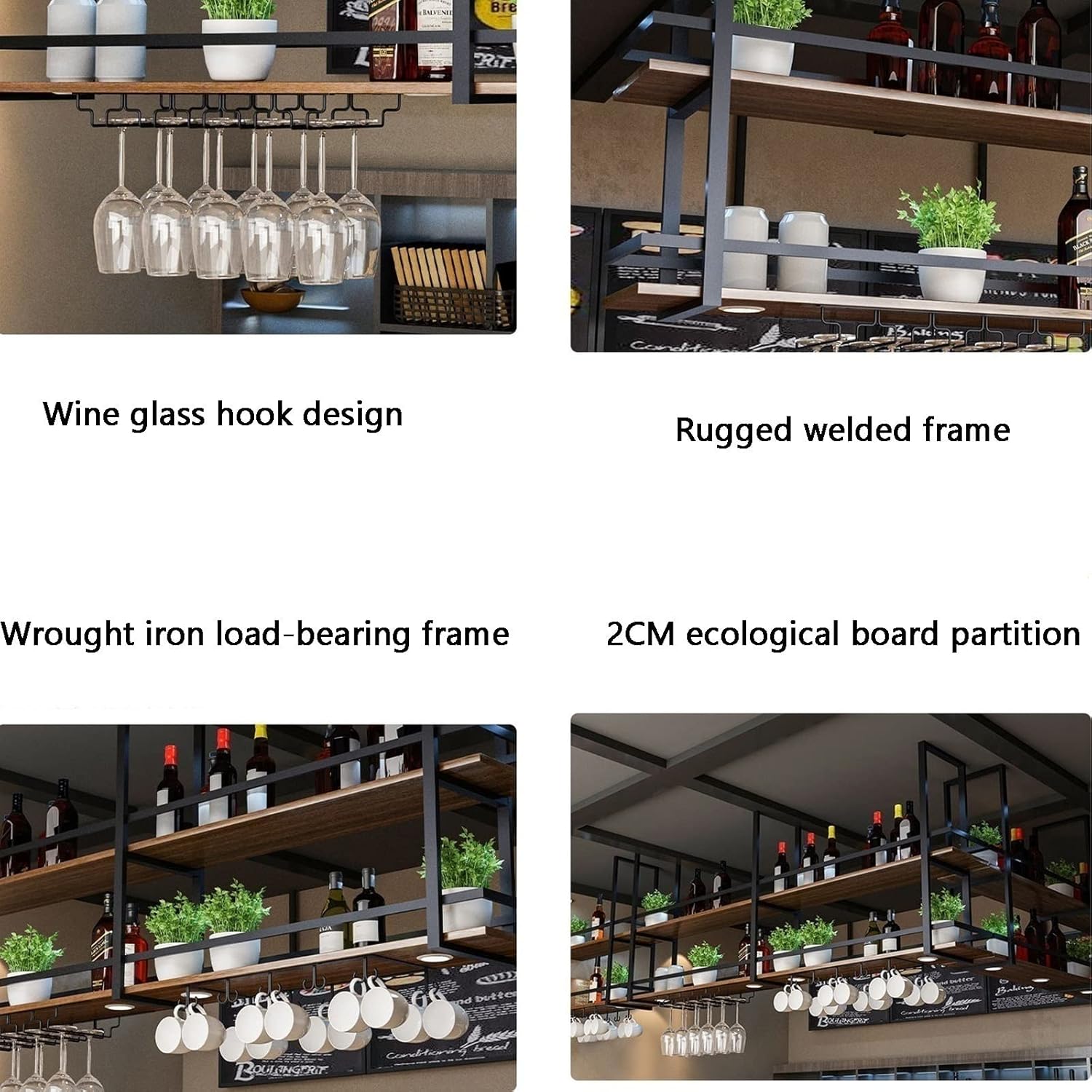 Ceiling Wine Glass Holder with 140 Storage Capacity