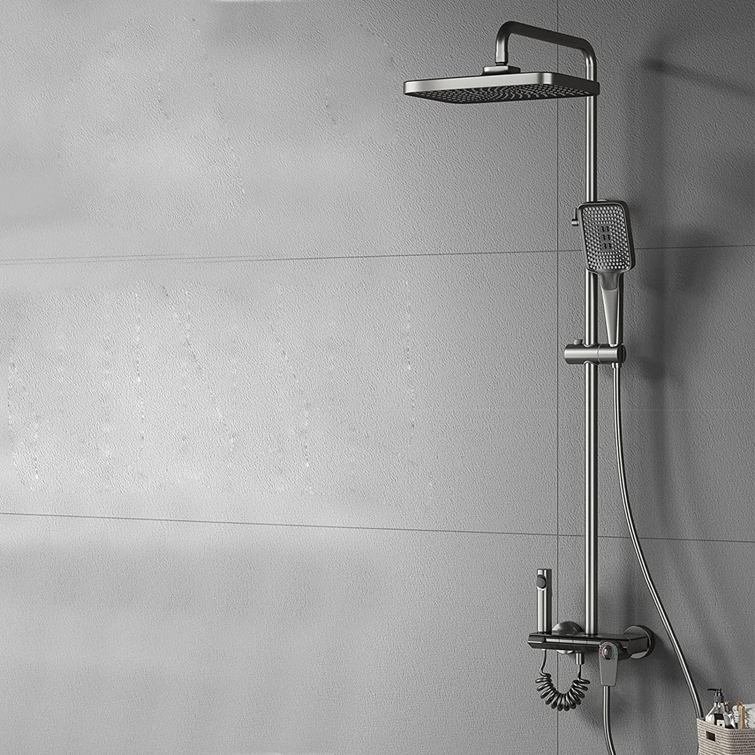 Thermostatic Shower System with 3 Functions Handheld Waterfall Rain and Bidet
