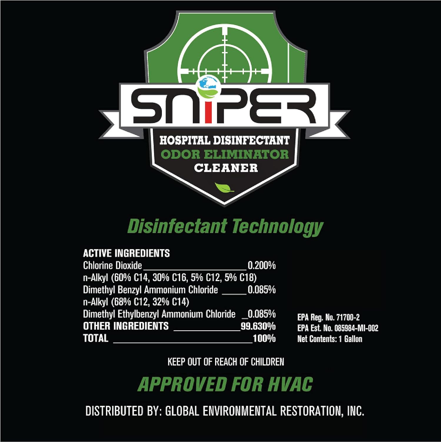 SNiPER All-Purpose Cleaner Deodorizer Disinfectant 1 Gallon
