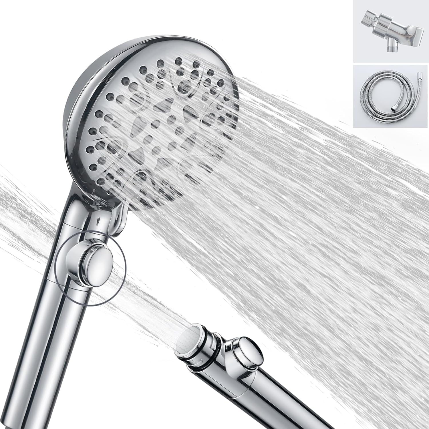 WHZeffect Handheld Shower Head with 8 Spray Settings