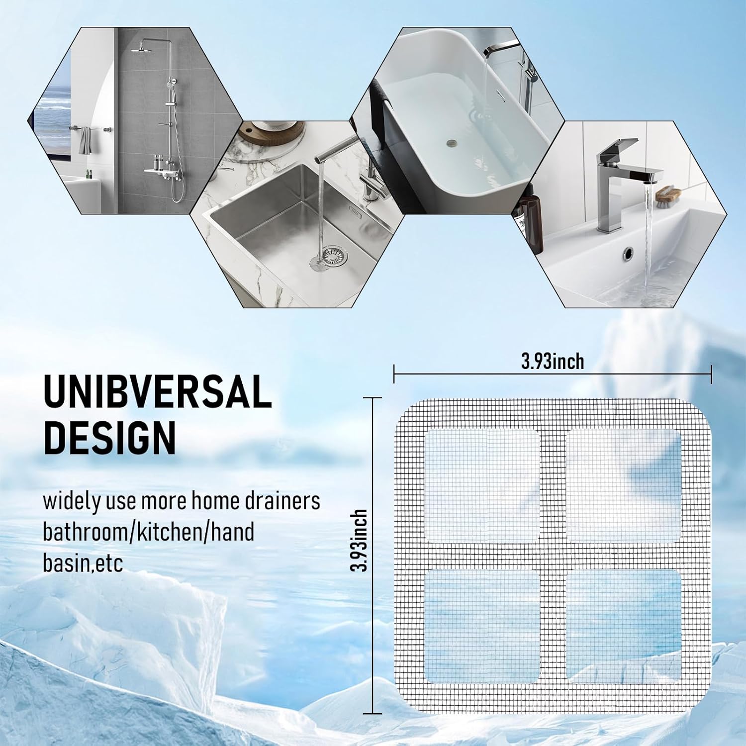 JINSILU 4x4 Drain Cover Hair Catcher 50 PCS Set 1