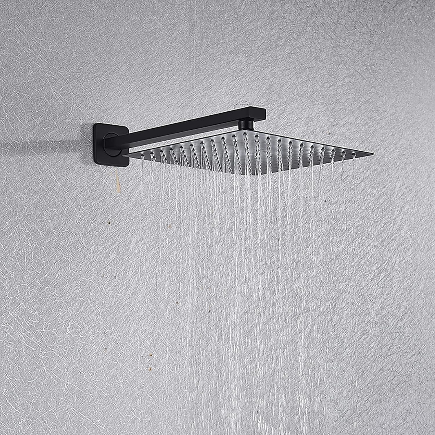 Wall Mounted Matte Black Shower Combo Set with Digital Display 1